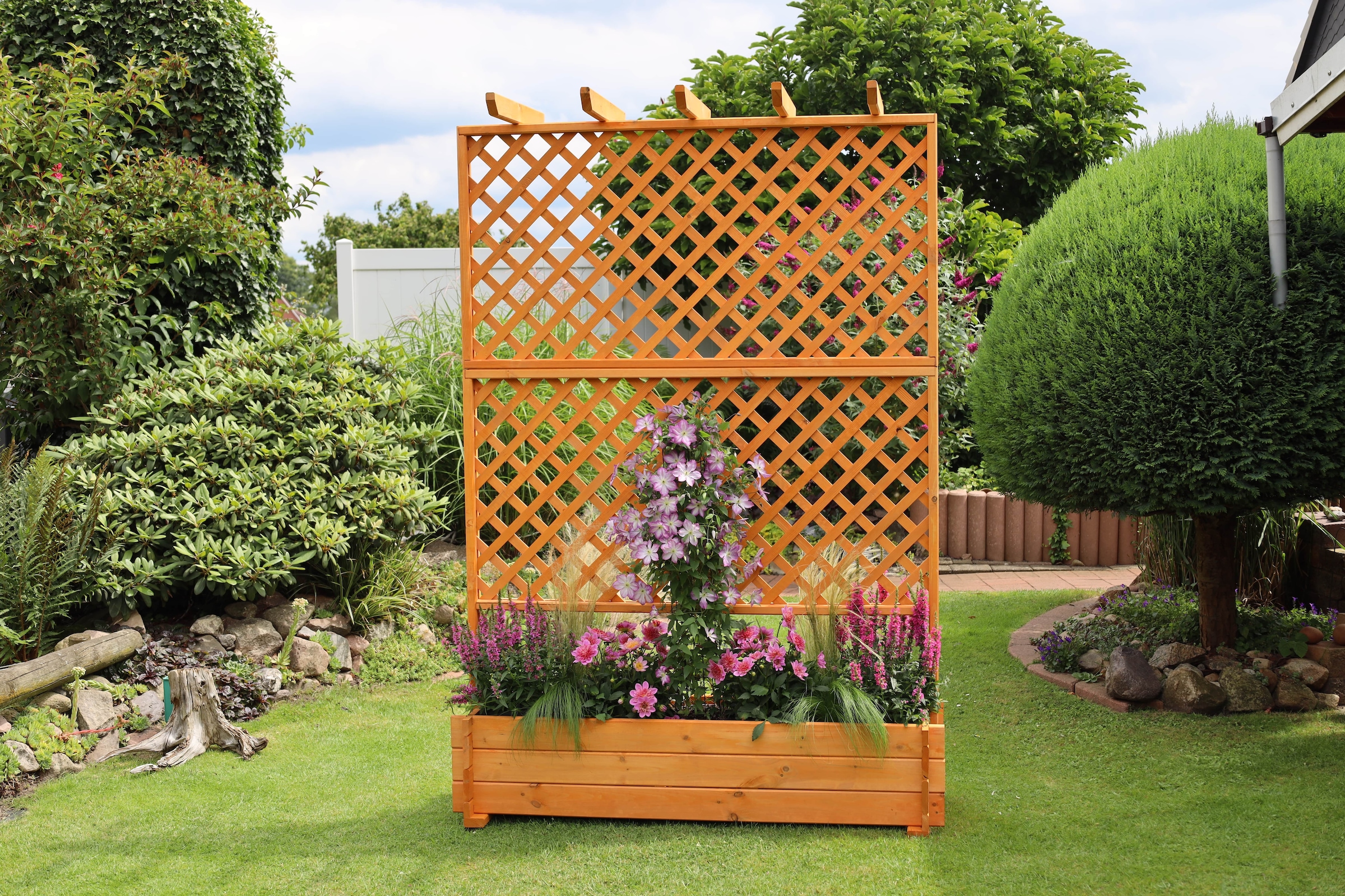 promadino Spalier, Pergola mit Pflanzkasten, BxTxH: 140x65x200 cm