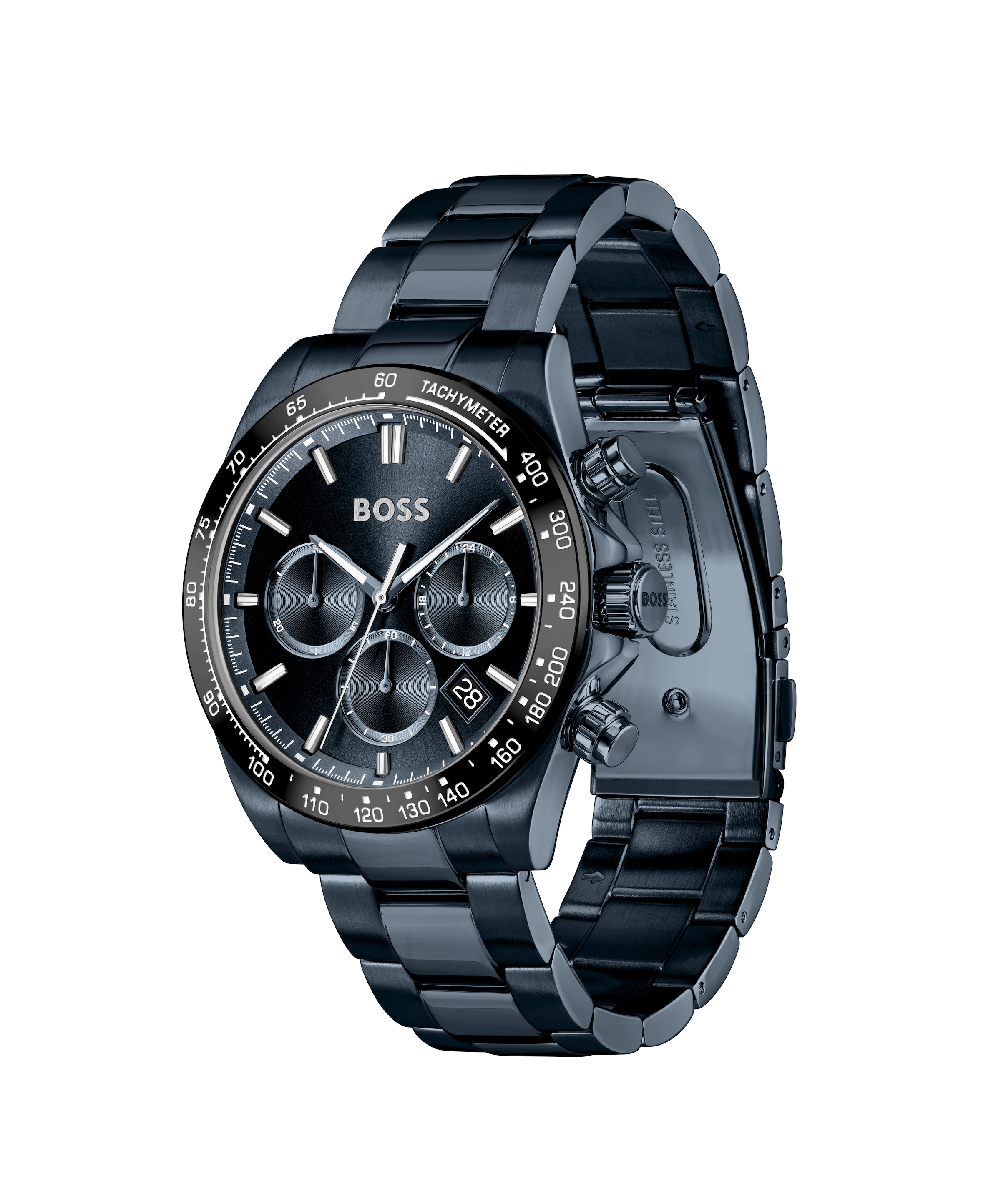 BOSS Multifunktionsuhr »HERO 2.0« Quarzuhr, Armbanduhr, Herrenuhr, Edelstahlarmband, analog, Tag