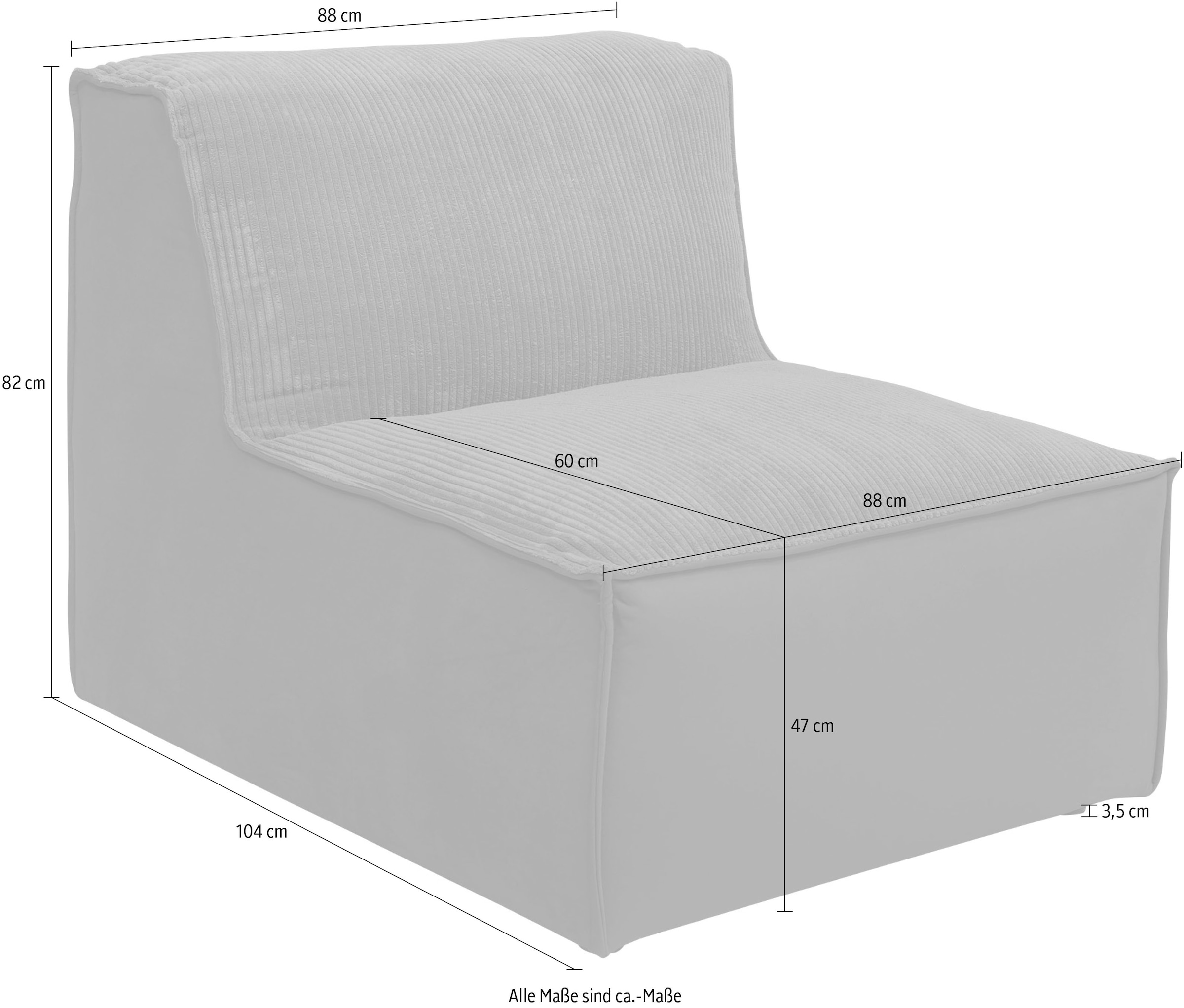 RAUM.ID Sofa-Mittelelement »Modulid«, (1 St.), separat Modul kaufen oder Rechnung Cord in auf als verwendbar