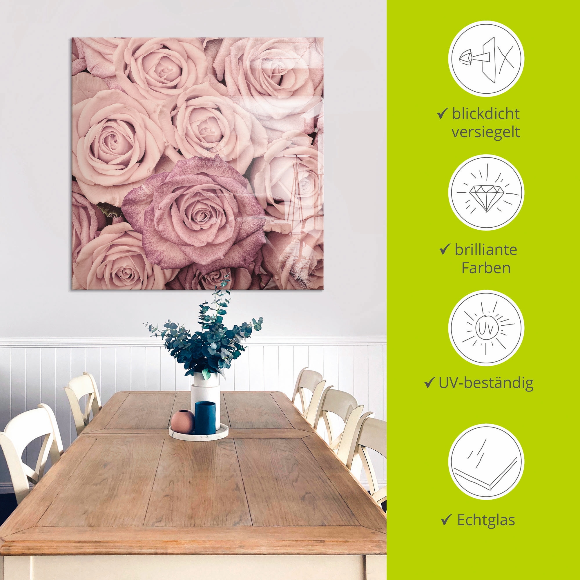 Artland Glasbild »Rosen« 1 Stk. tlg. in verschiedenen Größen