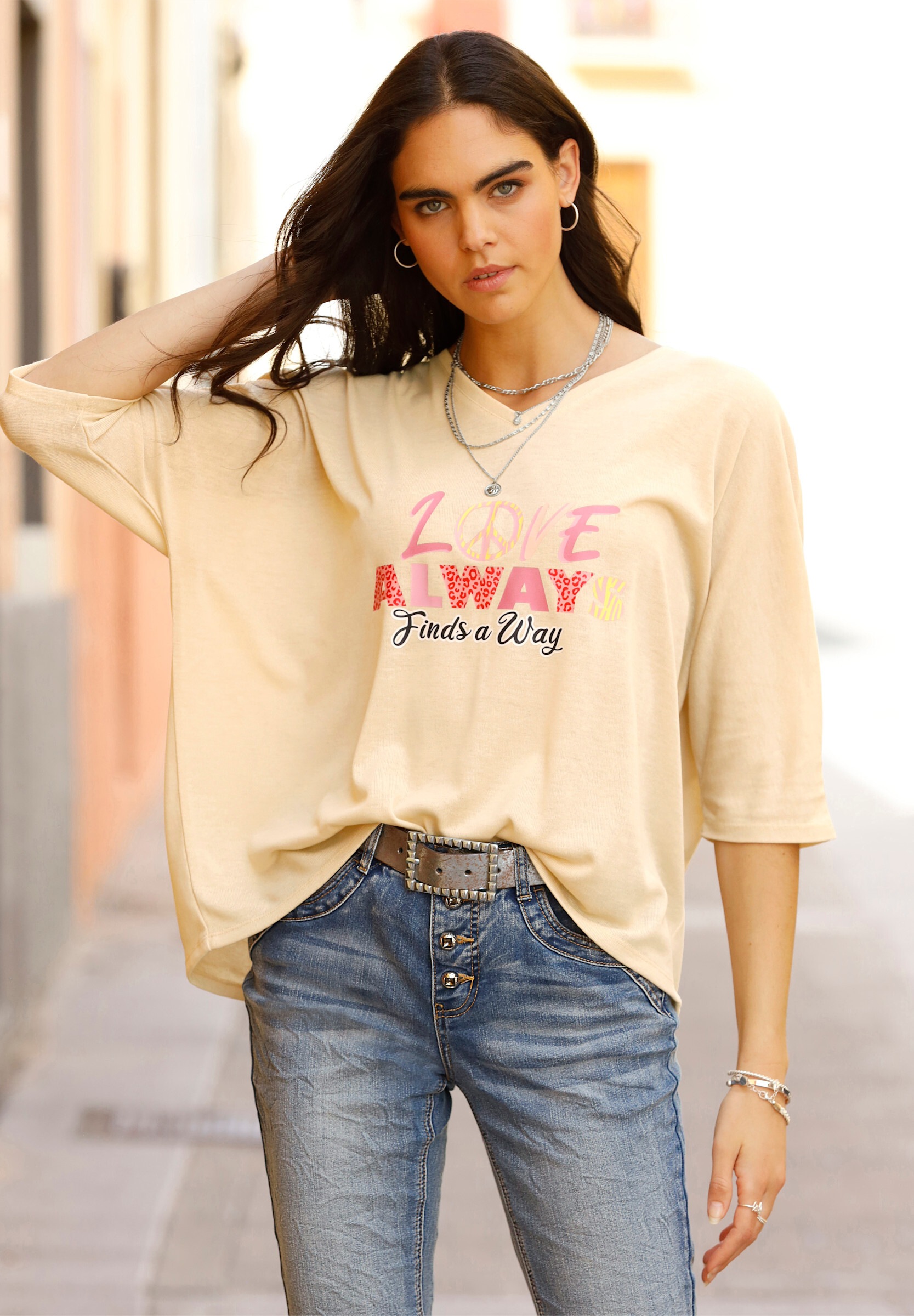 heine Fledermausshirt »Fledermaus-Shirt Sweatshirt mit Fledermaus-Ärmel«
