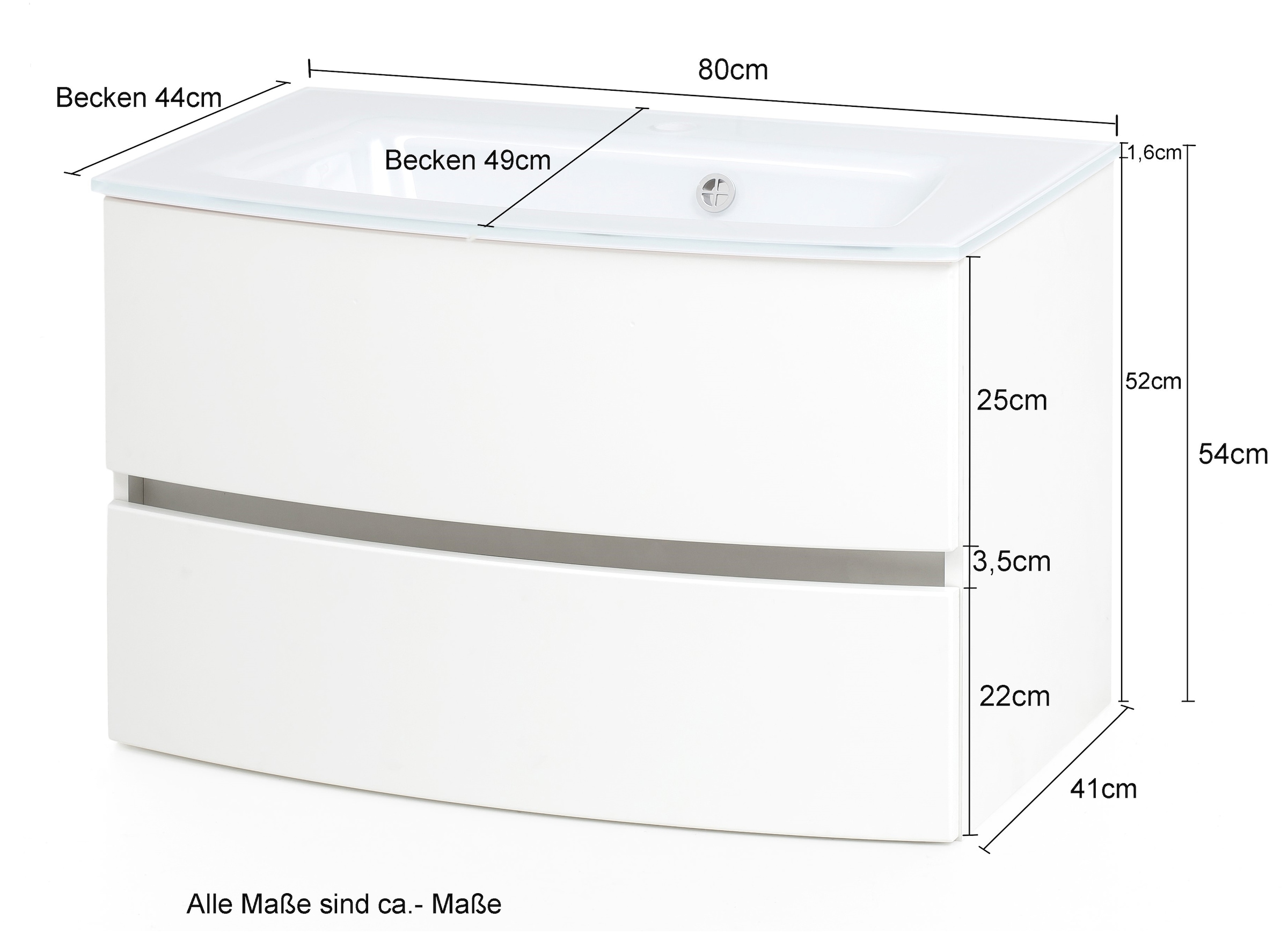 welltime Waschtisch »Kaunas« Breite 80 cm, mit Soft-Close Funktion