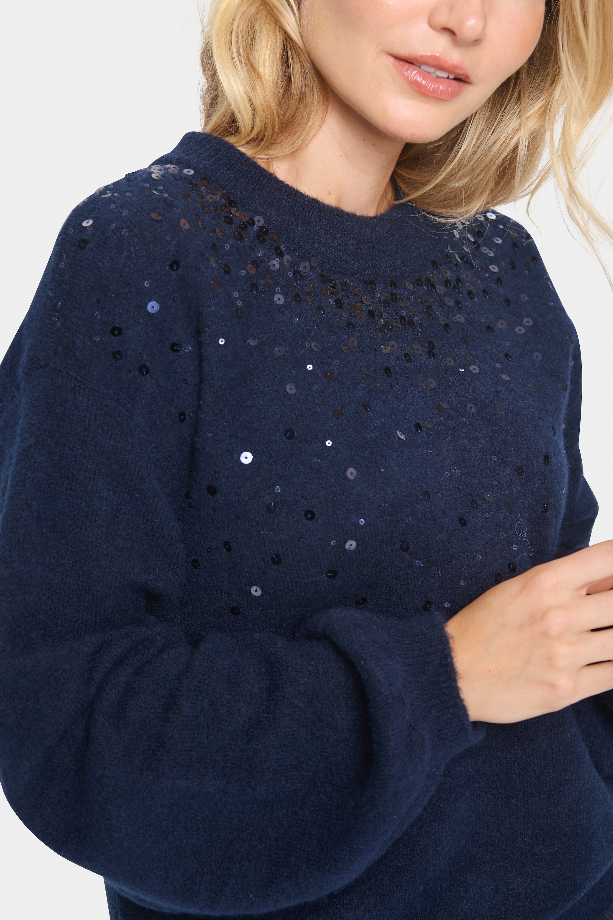 Saint Tropez Strickpullover »BarbelSZ Pullover« mit Pailletten