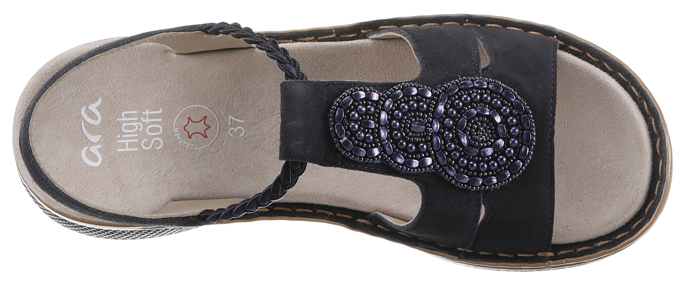 Ara Sandale »HAWAII«, Sommerschuh, Sandalette, Keilabsatz, mit Schmuck, Weite G (= weit)