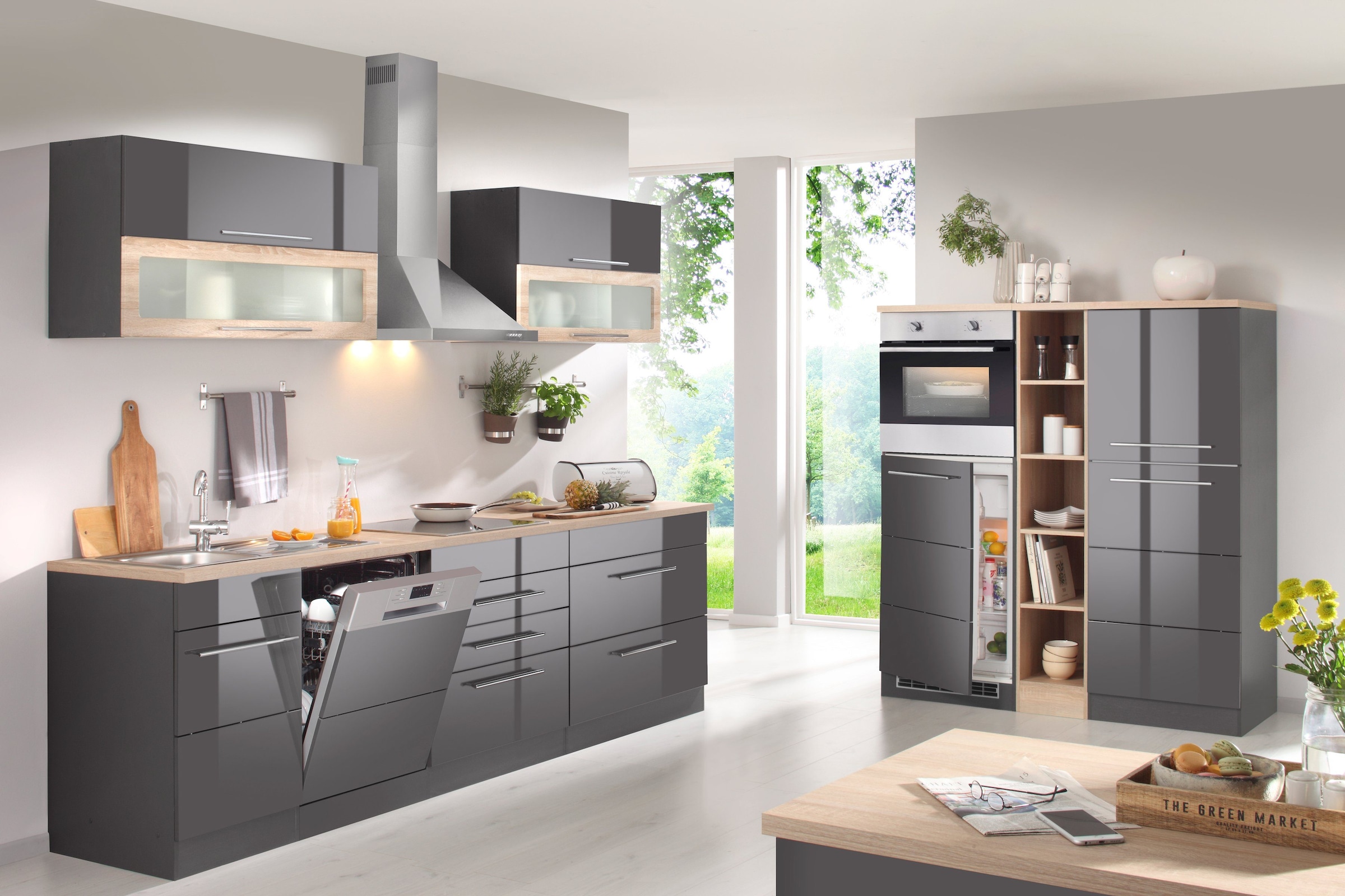 KOCHSTATION Spülenschrank »KS-Wien« Breite 110 cm, inkl. Möbelfront für teilintegrierbaren Geschirrspüler