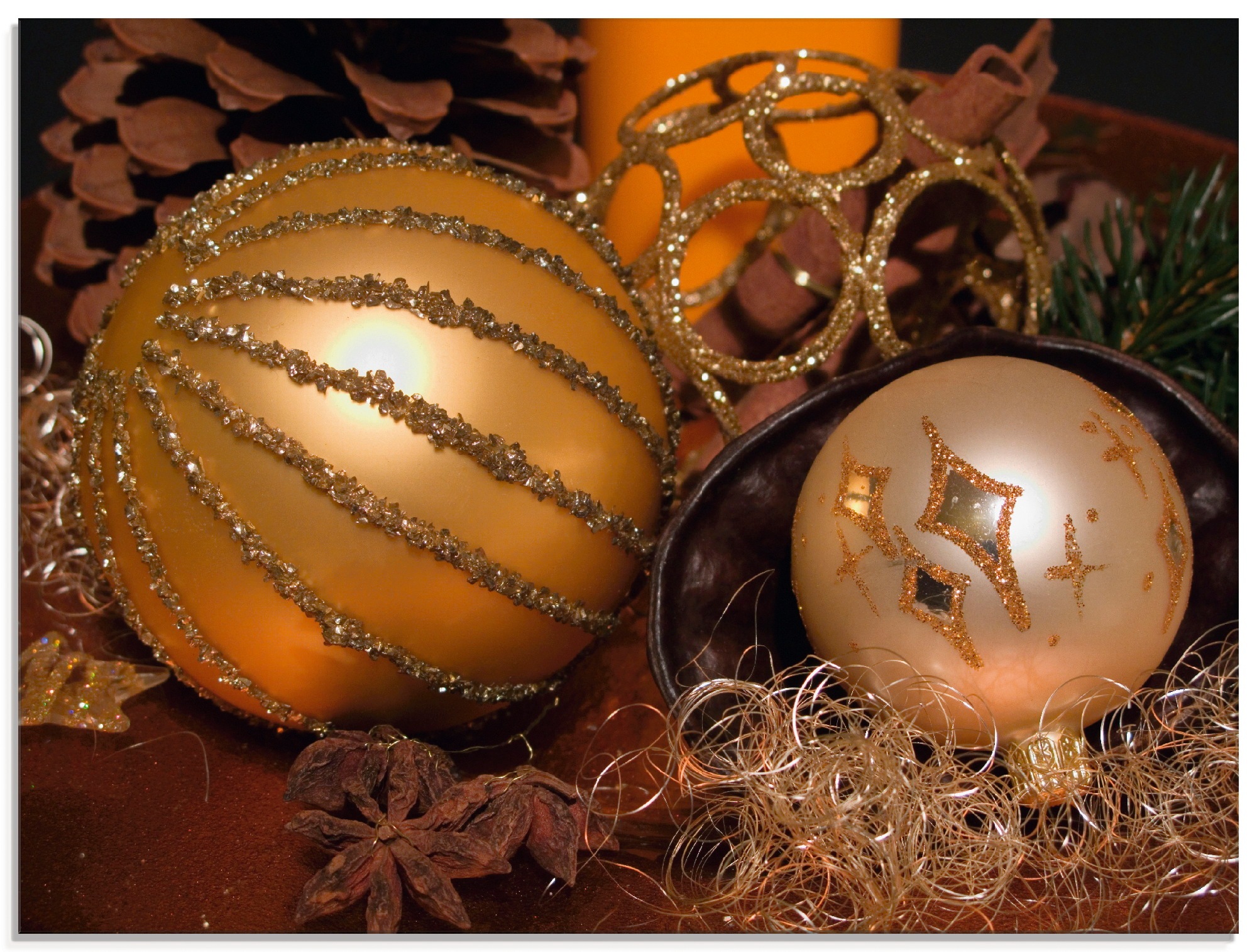 Artland Glasbild »Weihnachtsgesteck«, Weihnachten, (1 St.), in verschiedenen Größen