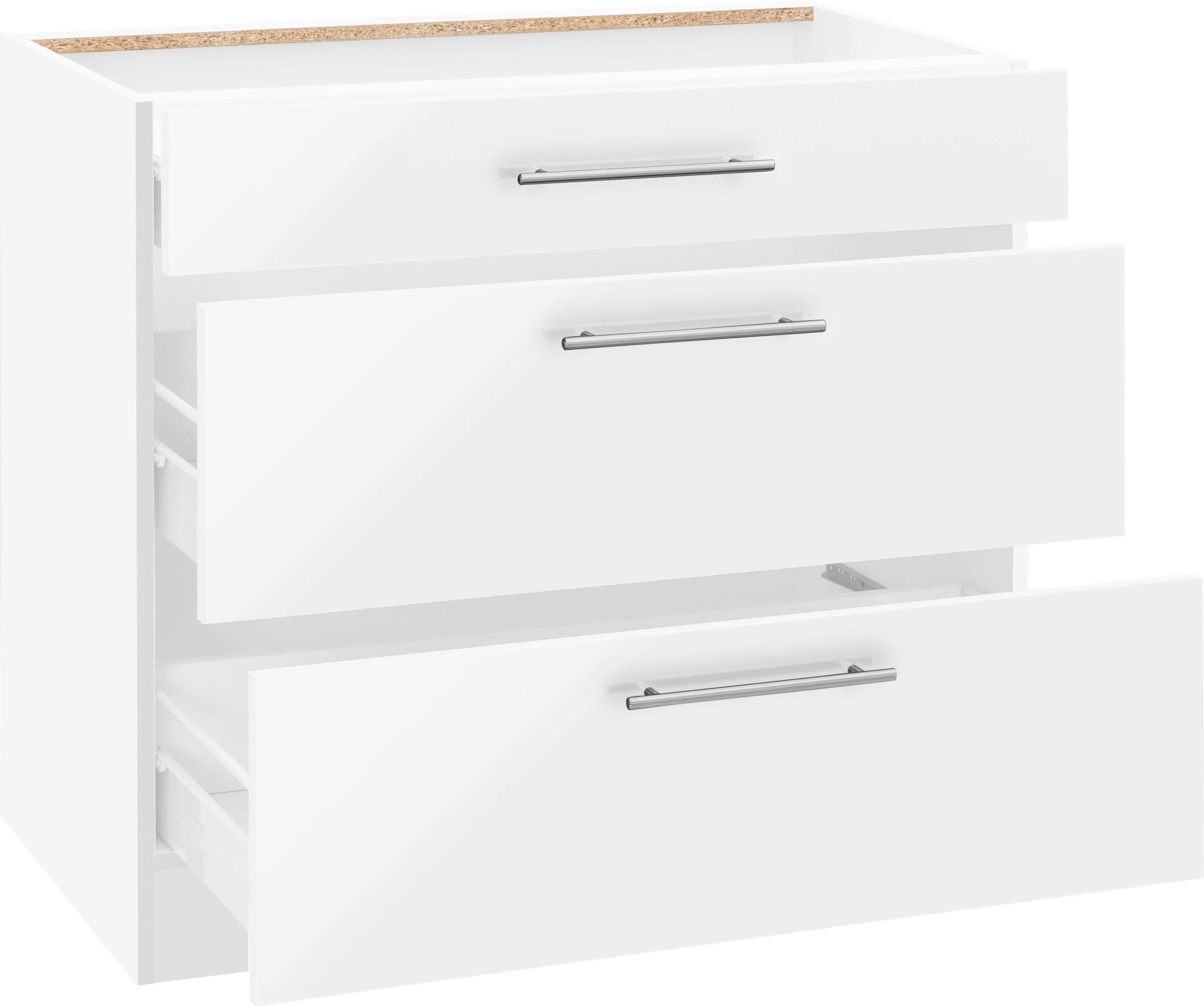 wiho Küchen Unterschrank »Cali, TOPSELLER« 90 cm breit, mit 2 großen Auszügen ohne Arbeitsplatte