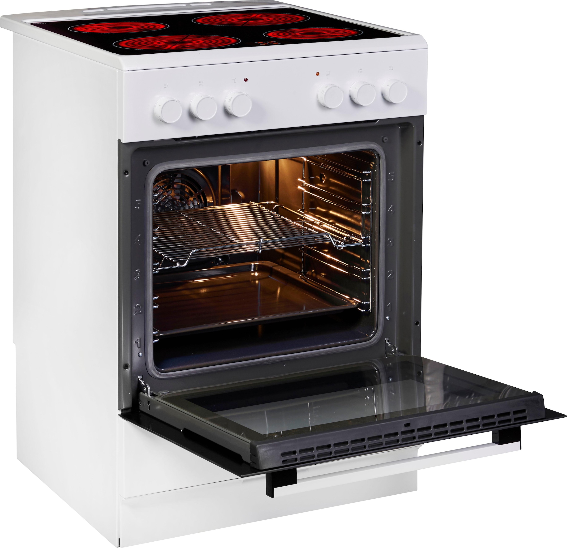 Amica Elektro-Standherd »SHC 913 011 W«, mit Teleskopauszug nachrüstbar, Steam Clean
