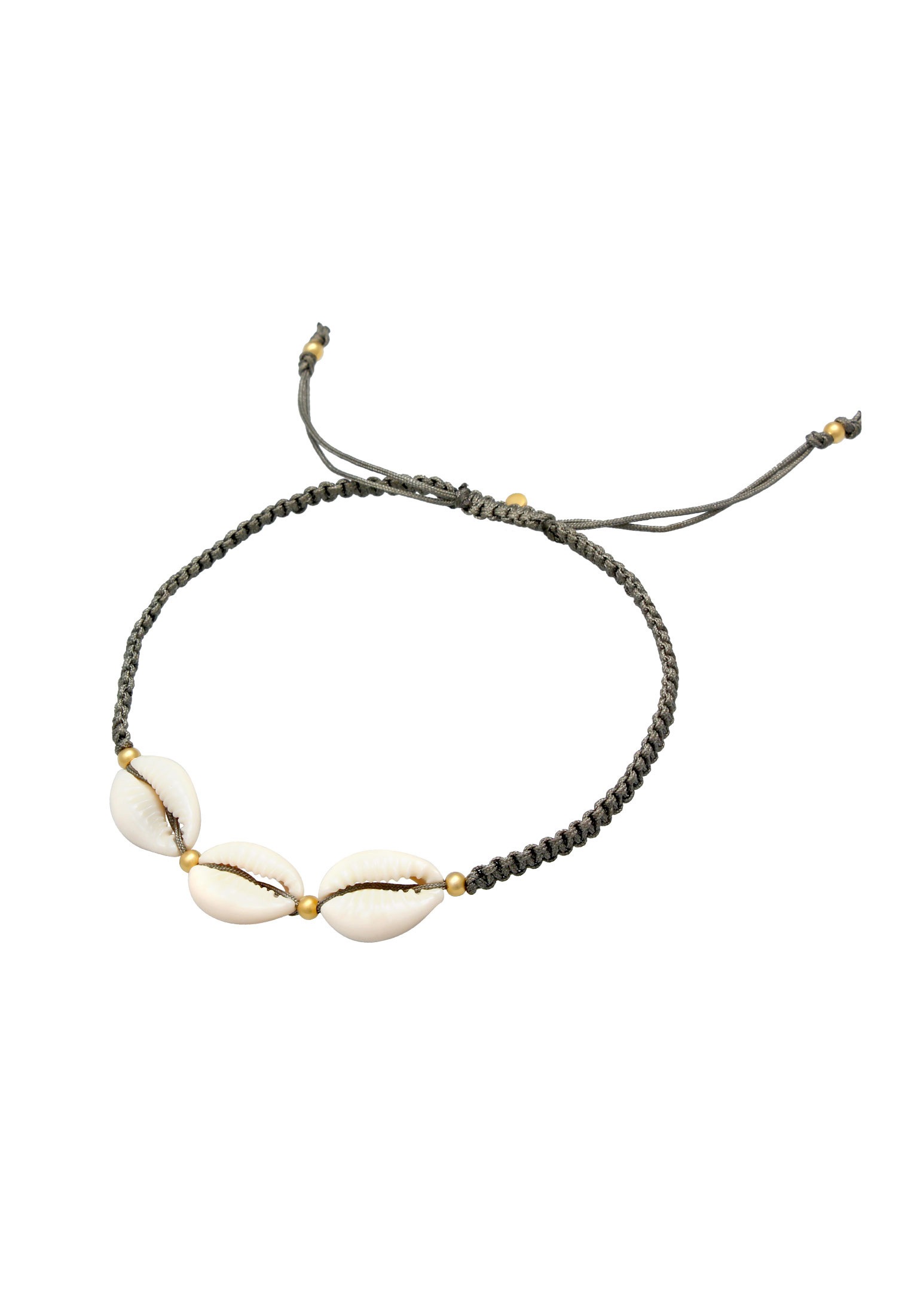 Elli Fußkette »Fußschmuck Kauri Muschel Ozean Nylon 925 Silber«