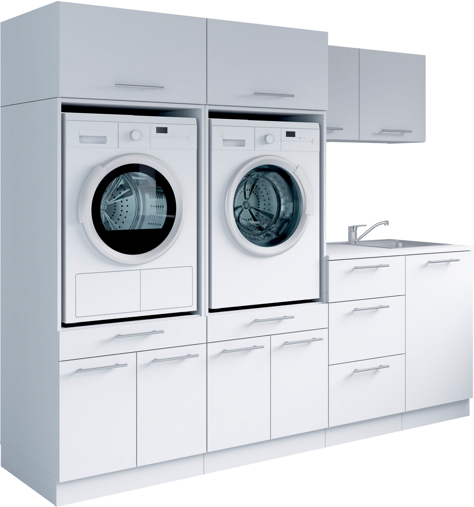Laundreezy Mehrzweckschrank-Set »Laundreezy, 8-tlg. Mehrzweckschrank-Set B/H/T 236/200/68 cm« 8 Stk. tlg.