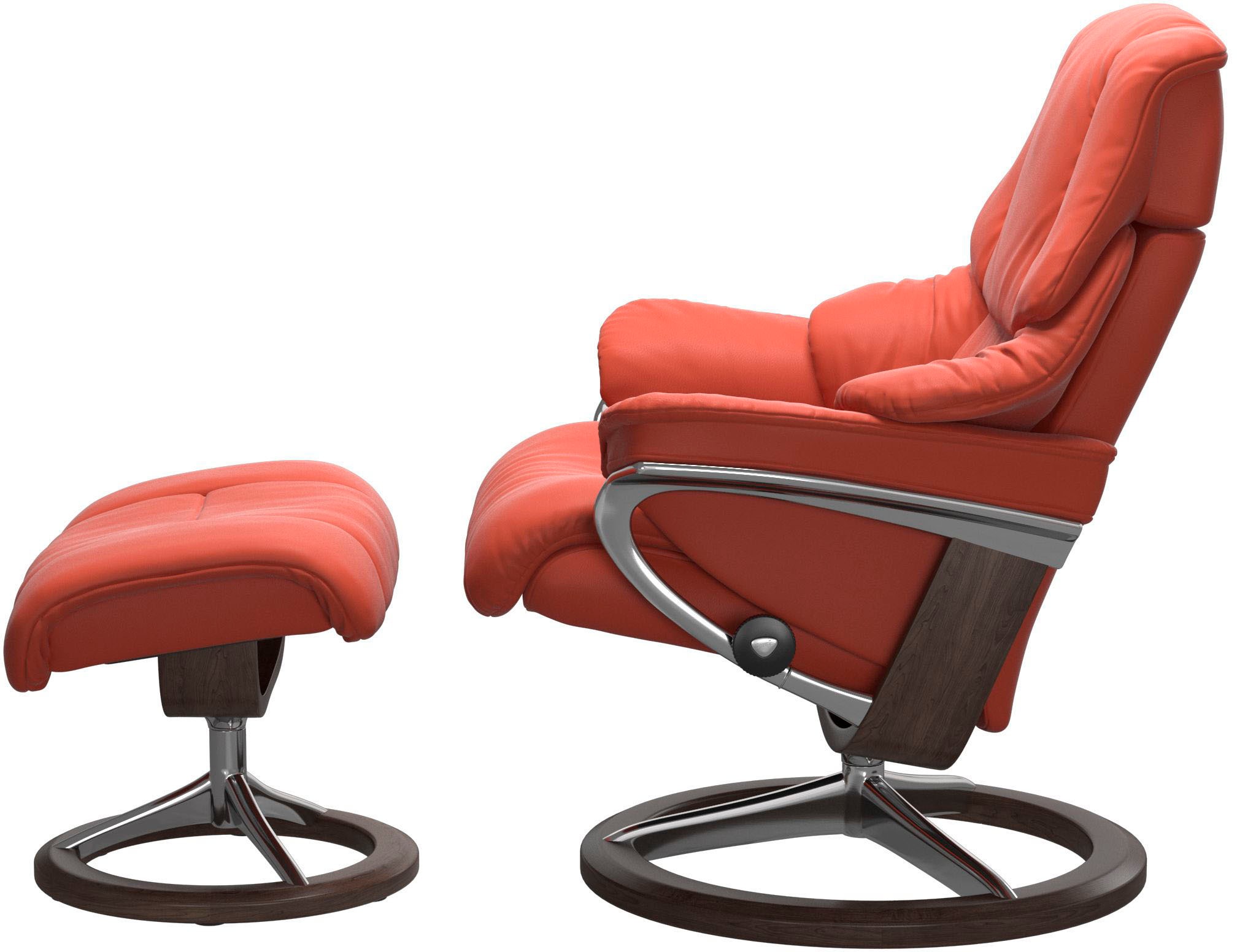 Stressless® Relaxsessel »Reno«, (Set, Relaxsessel mit Hocker), mit Hocker, mit Signature Base, Größe S, M & L, Gestell Wenge