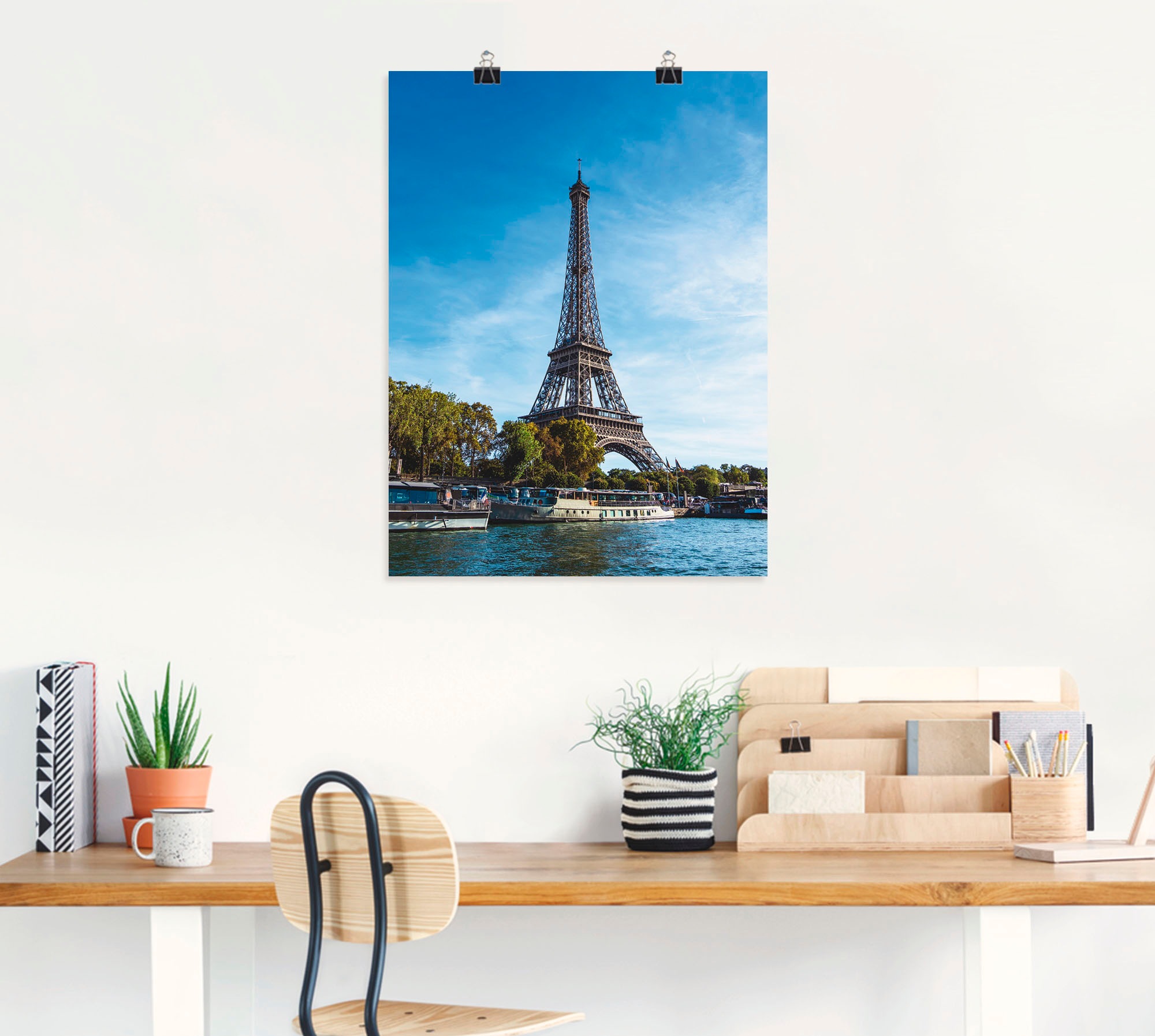 Artland Wandbild »Blick auf den Eiffelturm in Paris I«, Gebäude, (1 St.), als Alubild, Leinwandbild, Wandaufkleber oder Poster in versch. Größen