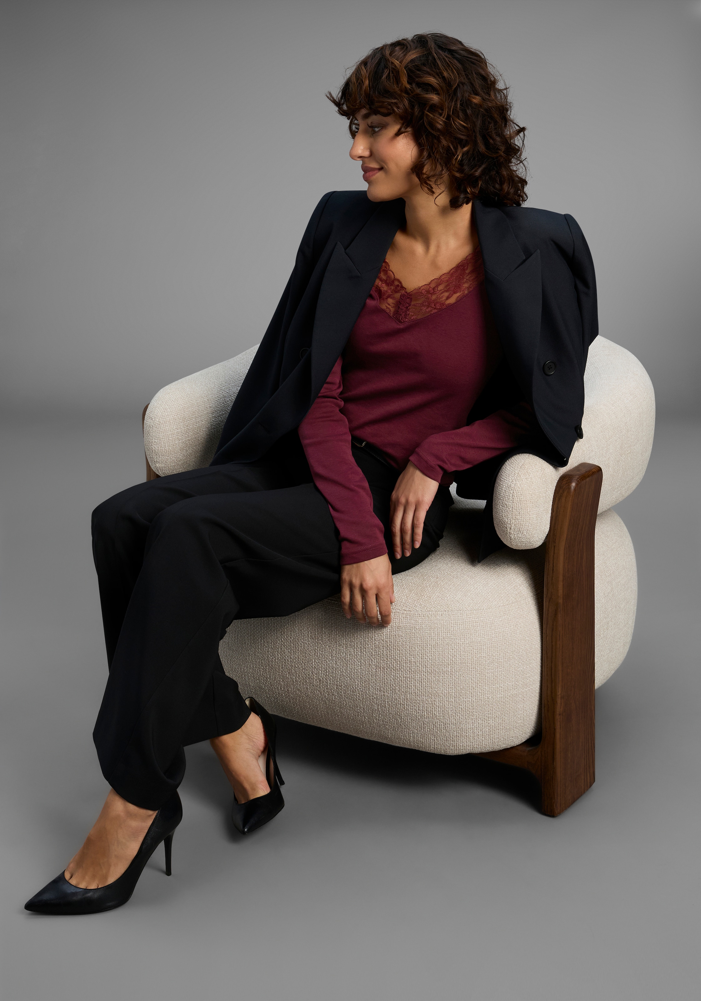 Laura Scott Longsleeve Packung, 2 Stk. tlg. mit toller Spitzenkante - NEUE KOLLEKTION