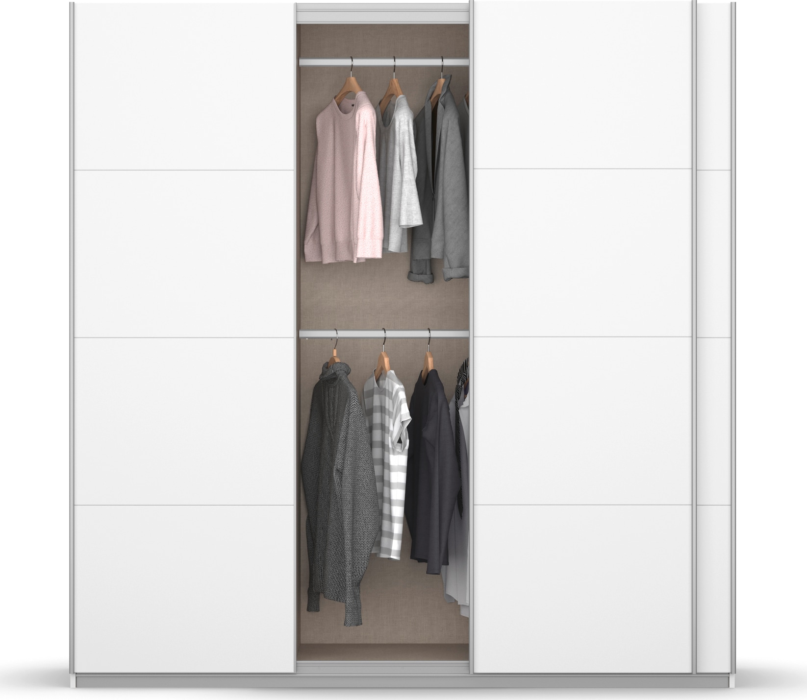 rauch Schwebetürenschrank »Kleiderschrank Schrank Garderobe KOLUNA mit Hochglanz-Front« Breiten 203/271/315/360 cm Höhen 210/229 cm,  Hochglanzfront, inkl. 2 Innenschubladen sowie extra Böden
