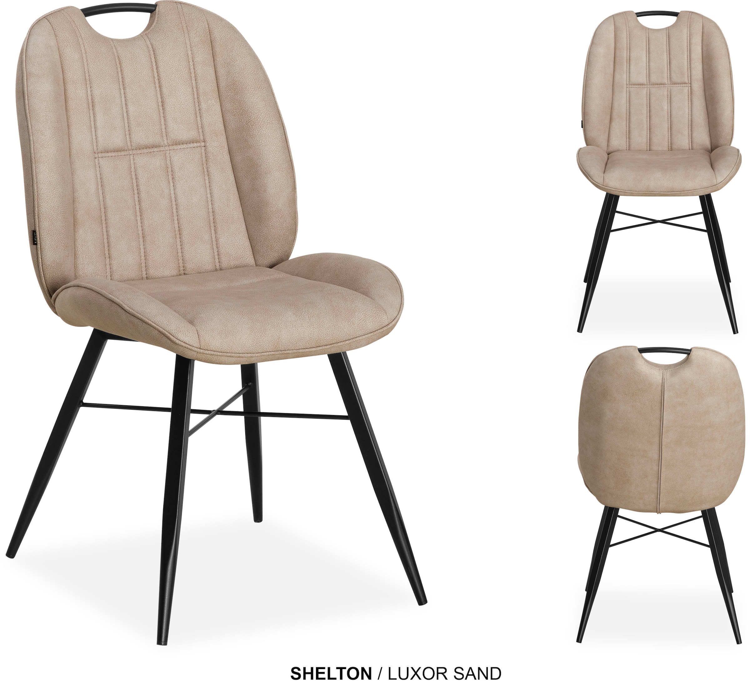 OMG Design Esszimmerstuhl »Shelton« (Set) 2 Stk.Esszimmerstuhl, pflegeleichter Bezug, mit Handgriff