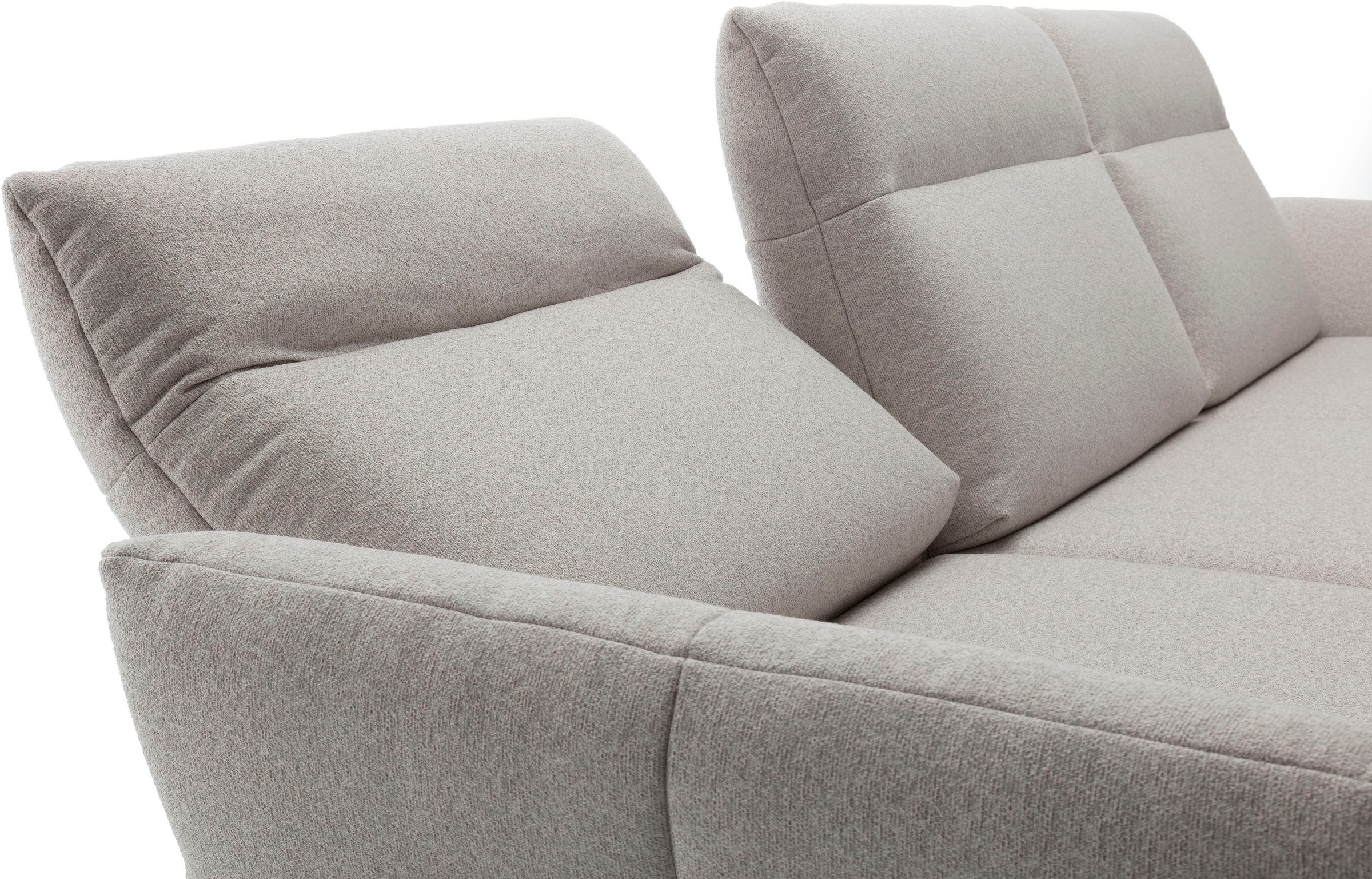Creation BY ROLF BENZ Ecksofa »CR.460«, Sockel in Eiche, Winkelfüße in Umbragrau, Breite 318 cm