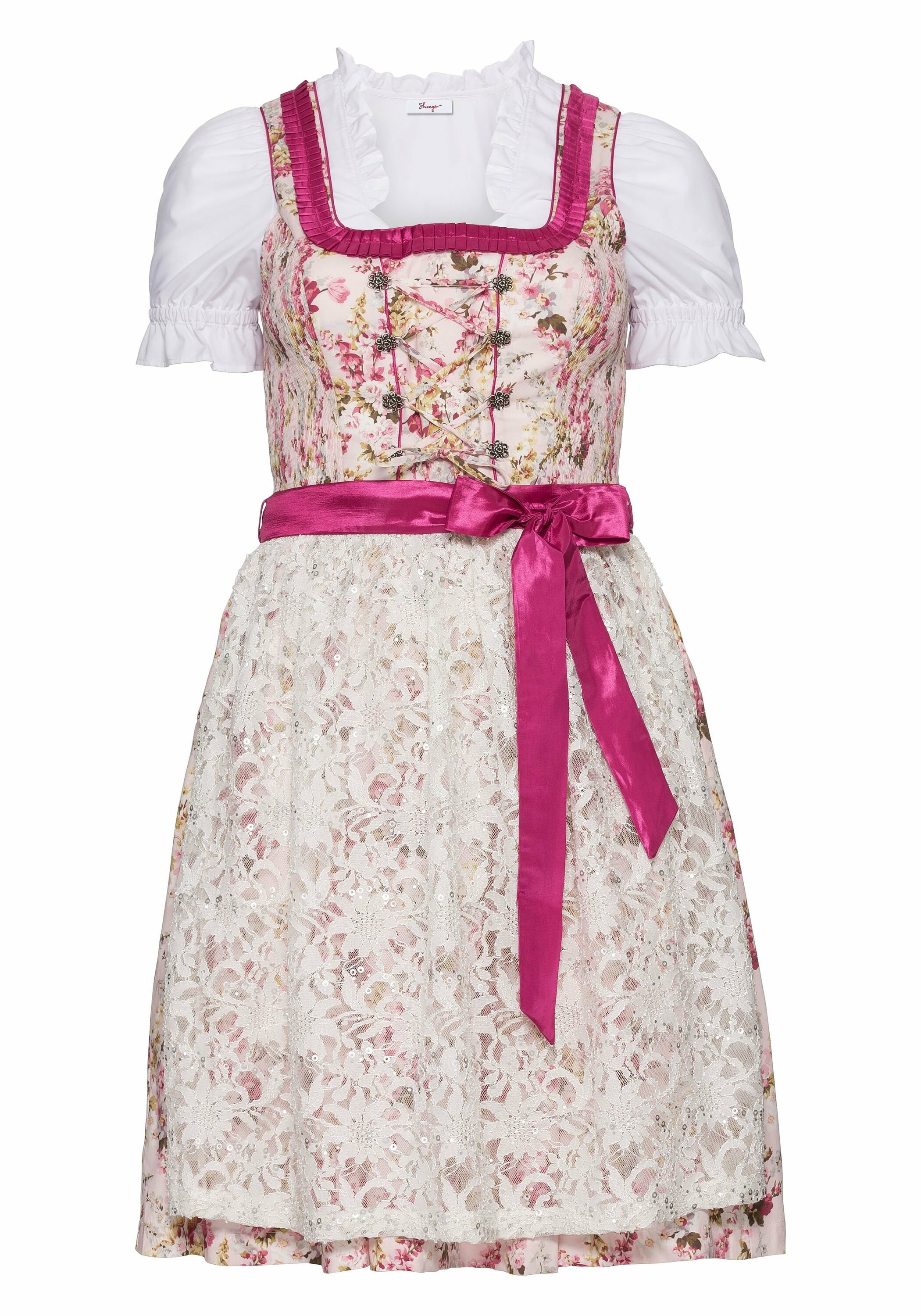 Sheego Dirndl »Dirndl mit Schürze und Bluse 3tlg.«, (mit Dirndlbluse), mit Schürze und Bluse 3tlg.