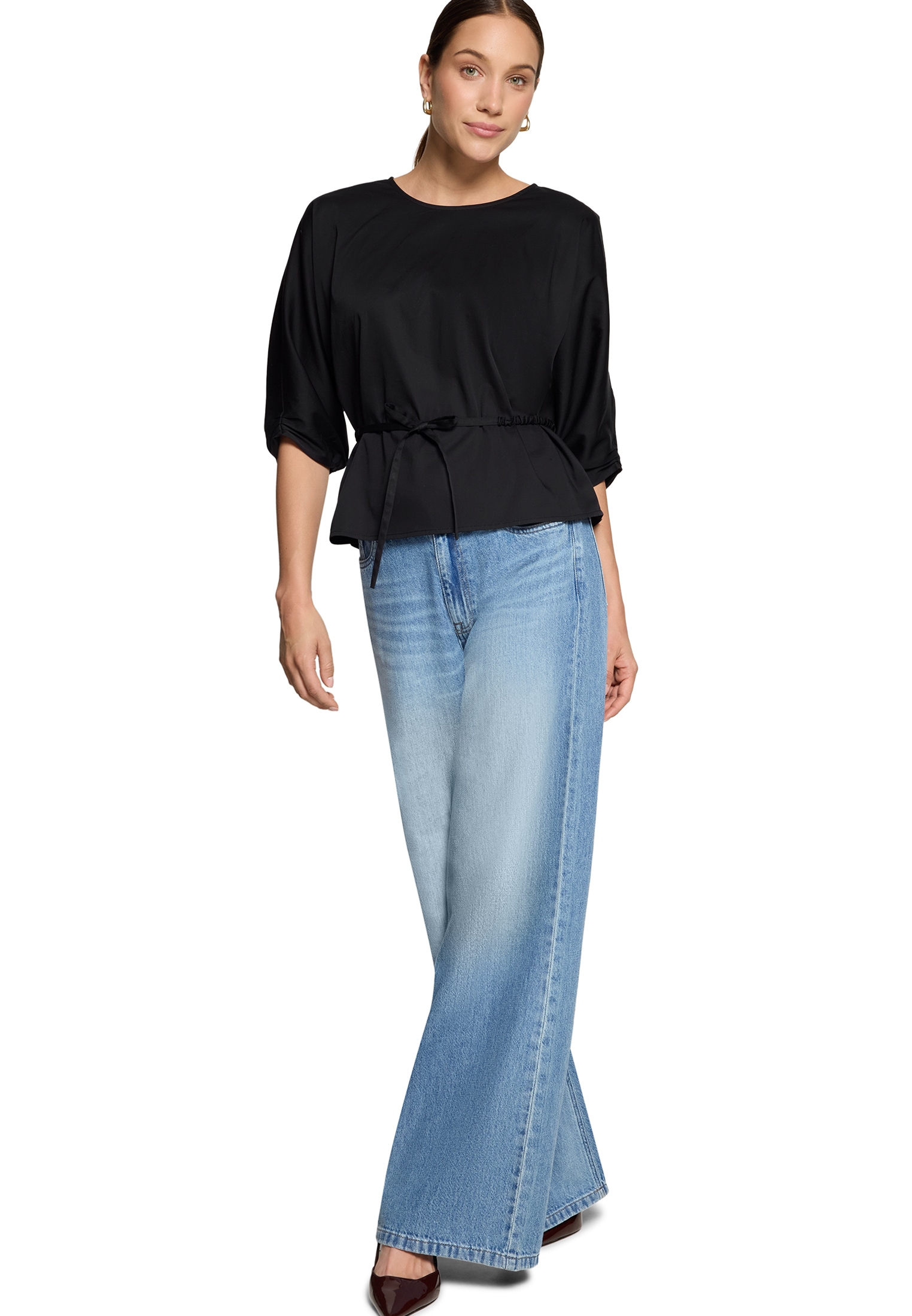 Zero Klassische Bluse »Casual-Bluse mit Gürtel«