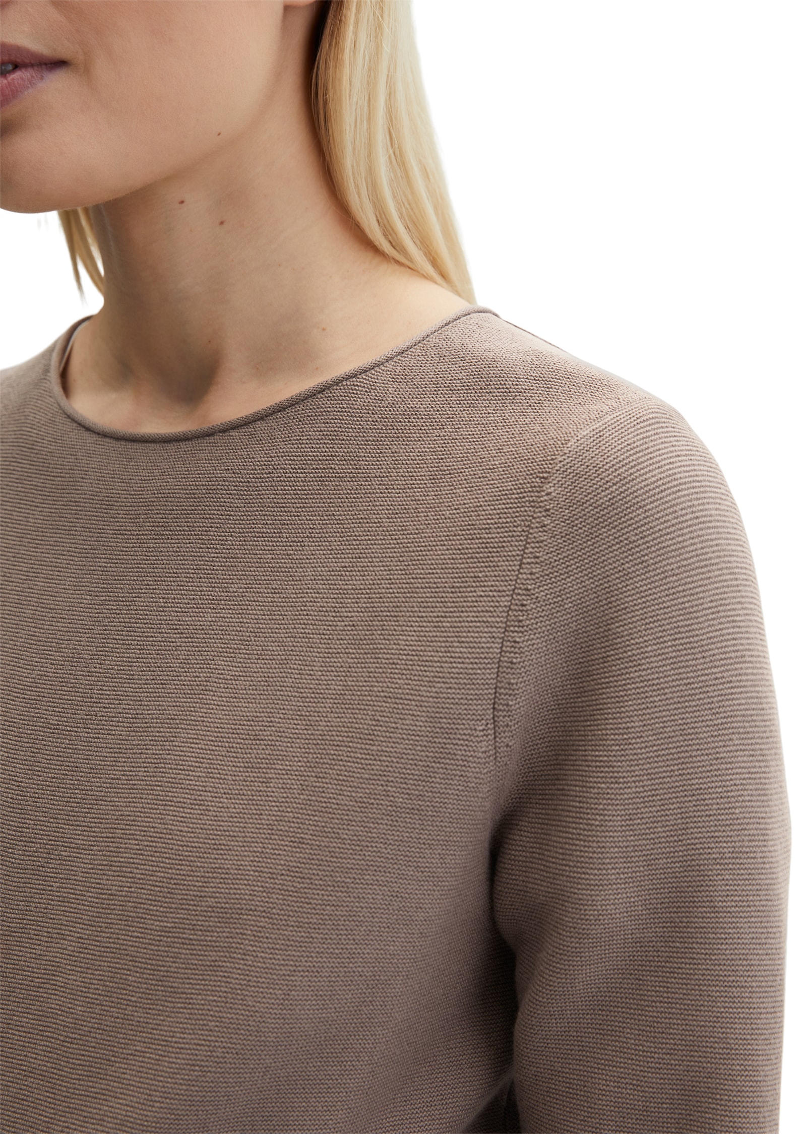 Marc O'Polo Strickpullover slim fit aus softem Organic Cotton, mit Rollkanten
