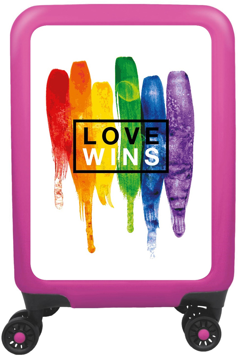 meinTrolley Hartschalen-Trolley »Love wins weiß 77 cm« 4 Rollen Made in Germany