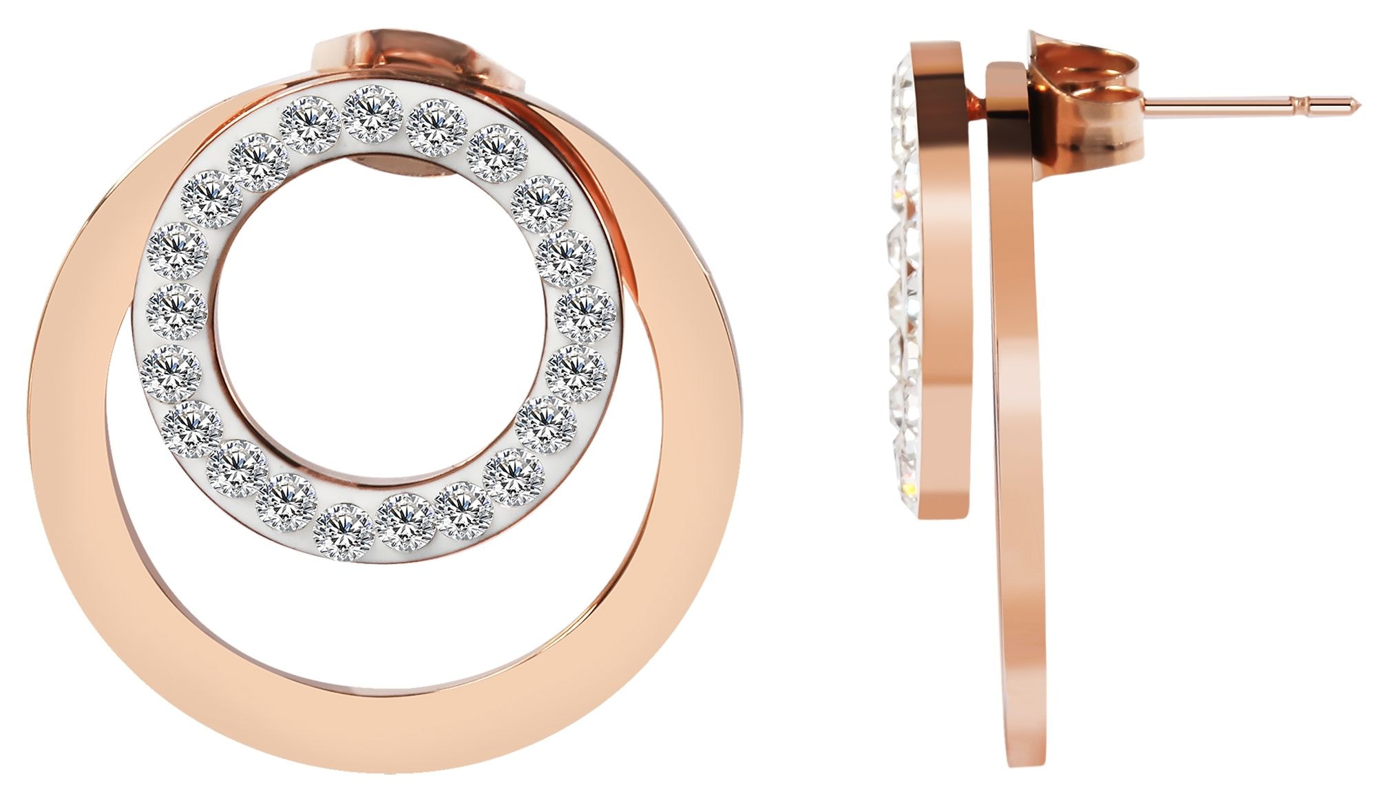 Adelia´s Paar Ohrstecker »Damen Ohrringe ¿ Ohrstecker aus Edelstahl mit Strass Steinchen«