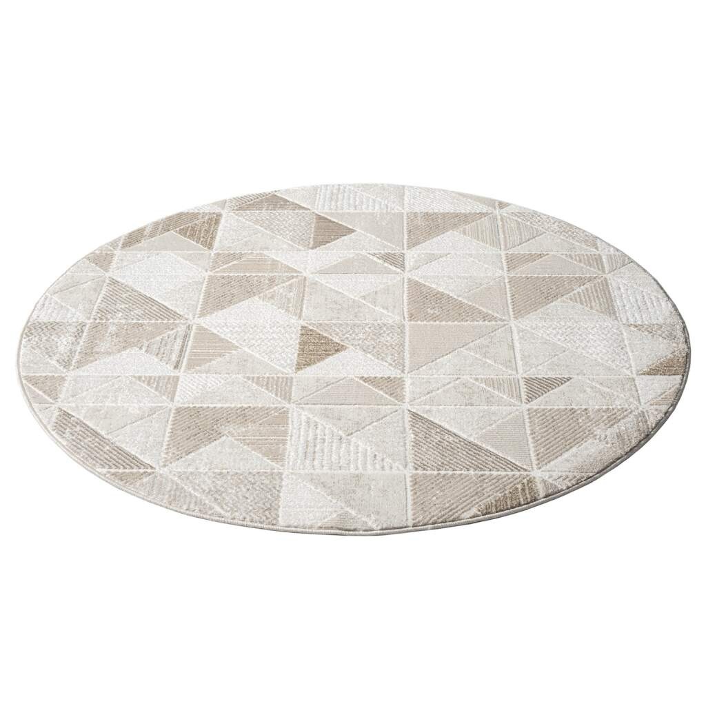 Carpet City Teppich »ANTIK231«, rund, 10 mm Höhe, Kurzflor, 3D-Optik, Klassisch-Modern für Wohnzimmer, Schlafzimmer