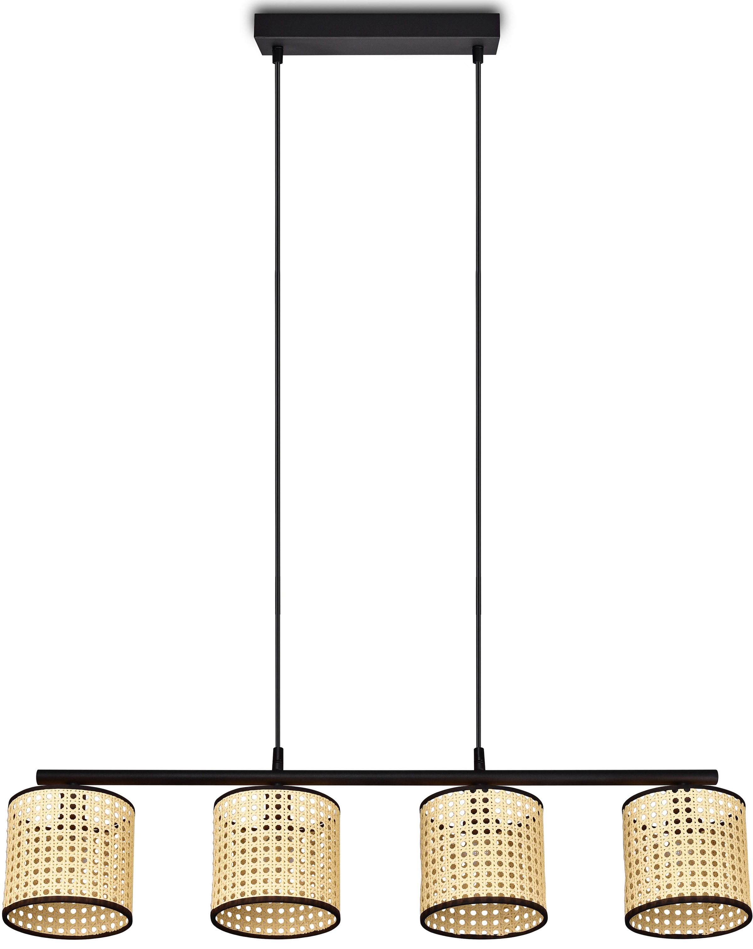 Leonique Pendelleuchte »Jules« E14 1 Stk. 4-flammige Hängeleuchte mit Wiener Geflecht, höhenverstellbar