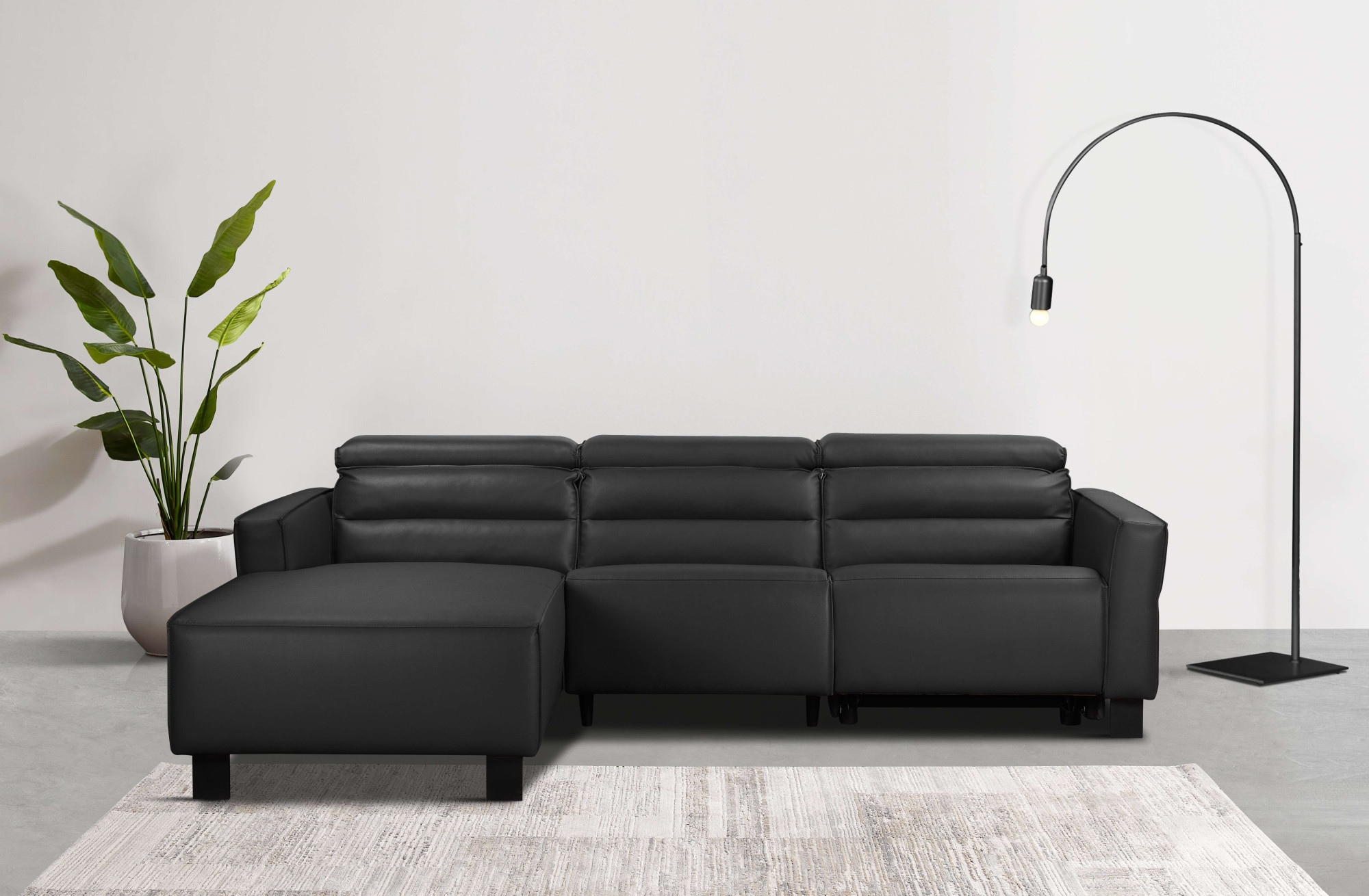 Places of Style Ecksofa »Carpari, L-Form, 263 cm, manuelle o. elektrische Relaxfunktion,«, USB A/C und Kopfteilverstellung
