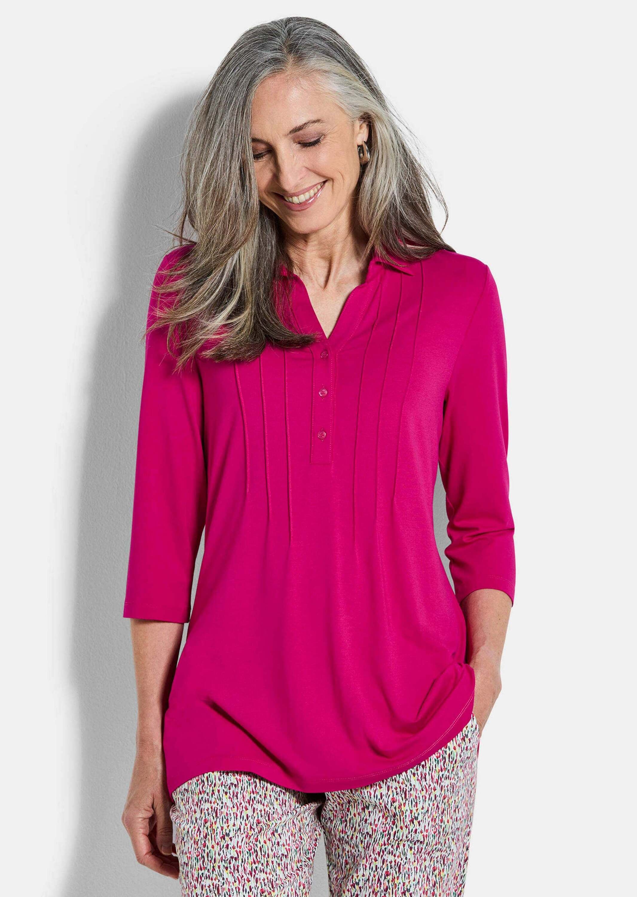 GOLDNER Tunika »Kurzgröße Elegantes Blusenshirt mit Biesen« stretchbequeme Jerseyqualität