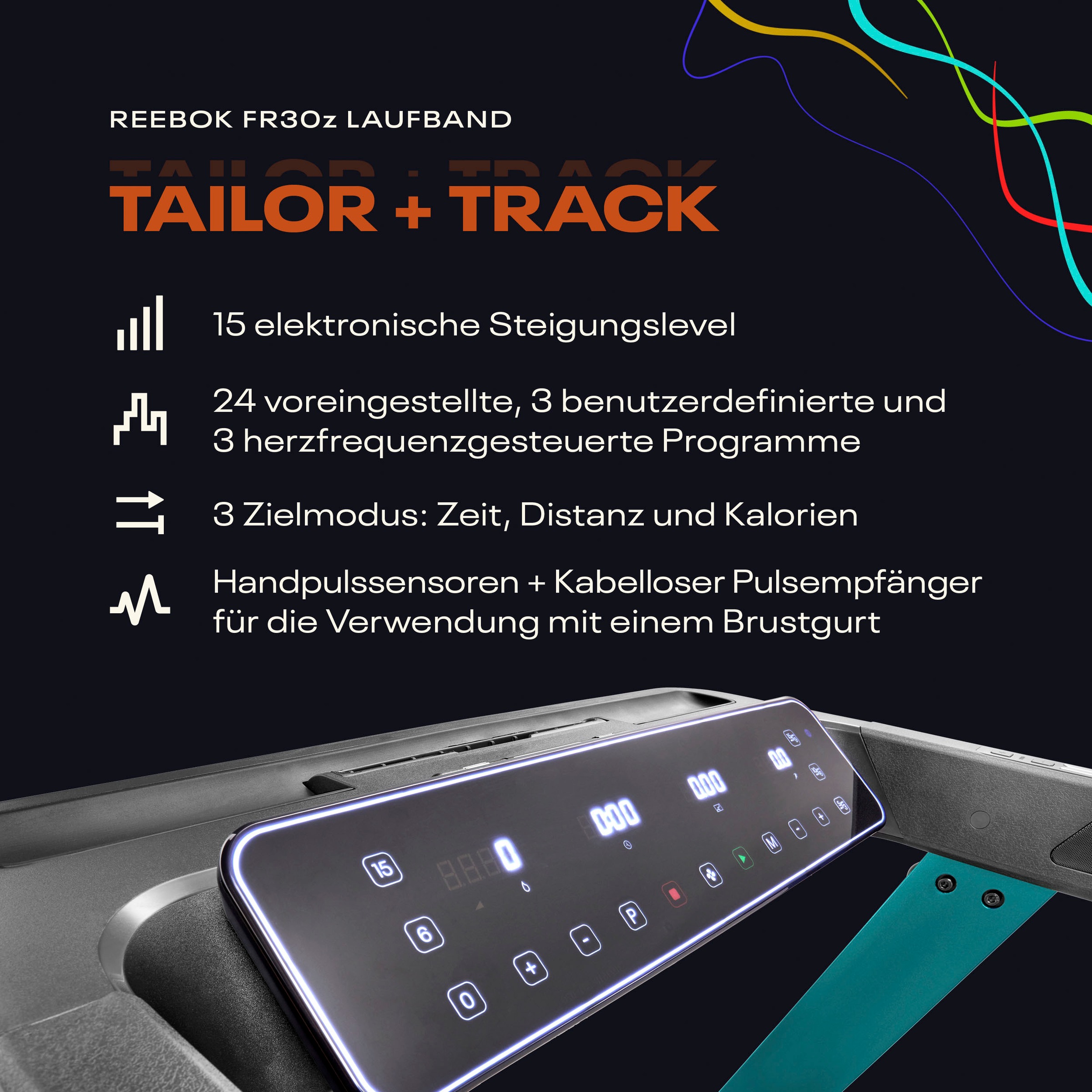 Reebok Laufband »FR30z Floatride«, (mit integriertem Ventilator und Tablet-Halterung), Bluetooth-Schnittstelle