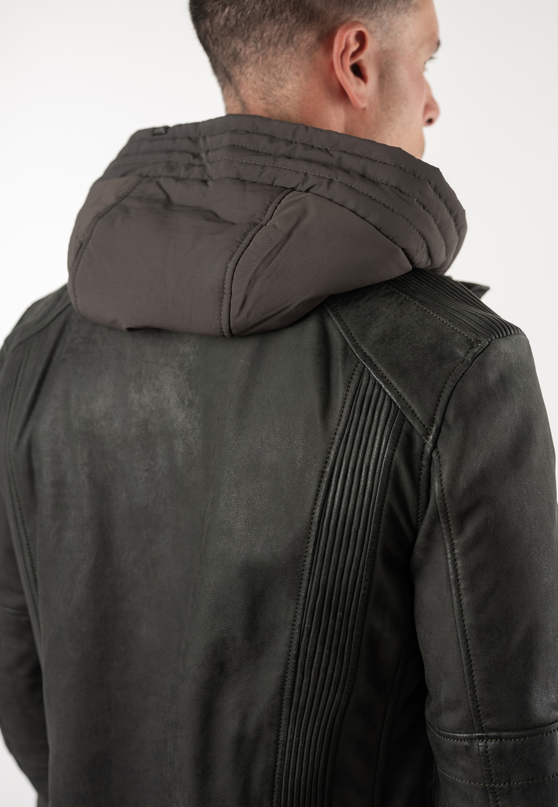 Mauritius Lederjacke »MMBjanco« mit Kapuze mit abnehmbarer Kapuze, Regular Fit