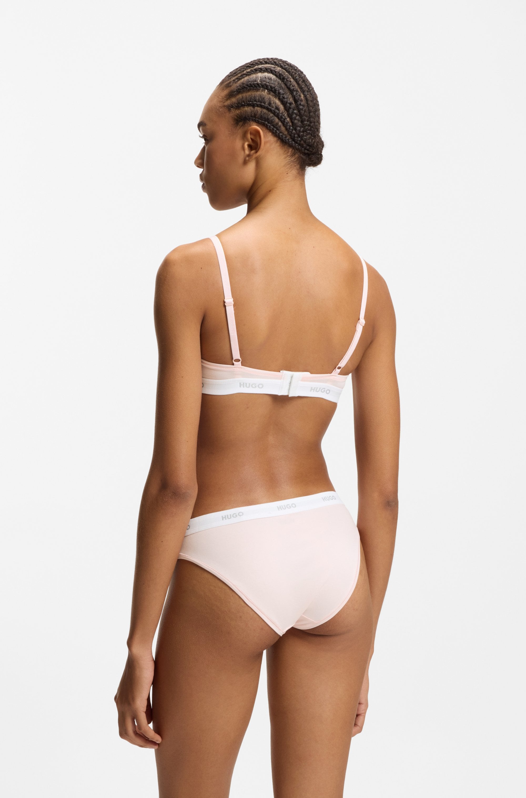 HUGO Underwear Triangel-BH »aus Stretch-Baumwolle mit Logo-Unterbrustband« mit herausnehmbaren Polstern, geformte Körbchen