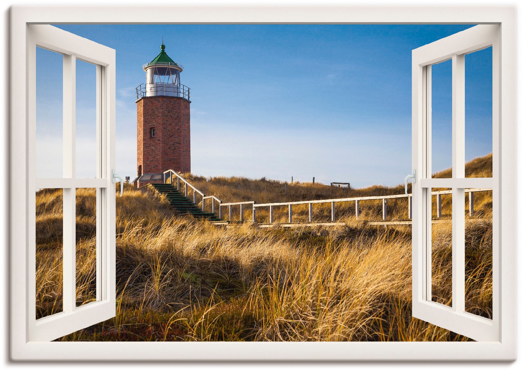 auf St.), Wandaufkleber Leinwandbild, Artland als kaufen Poster oder Kampen«, versch. Leuchtfeuer Wandbild »Fensterblick Fensterblick, in Alubild, Rechnung (1 Größen