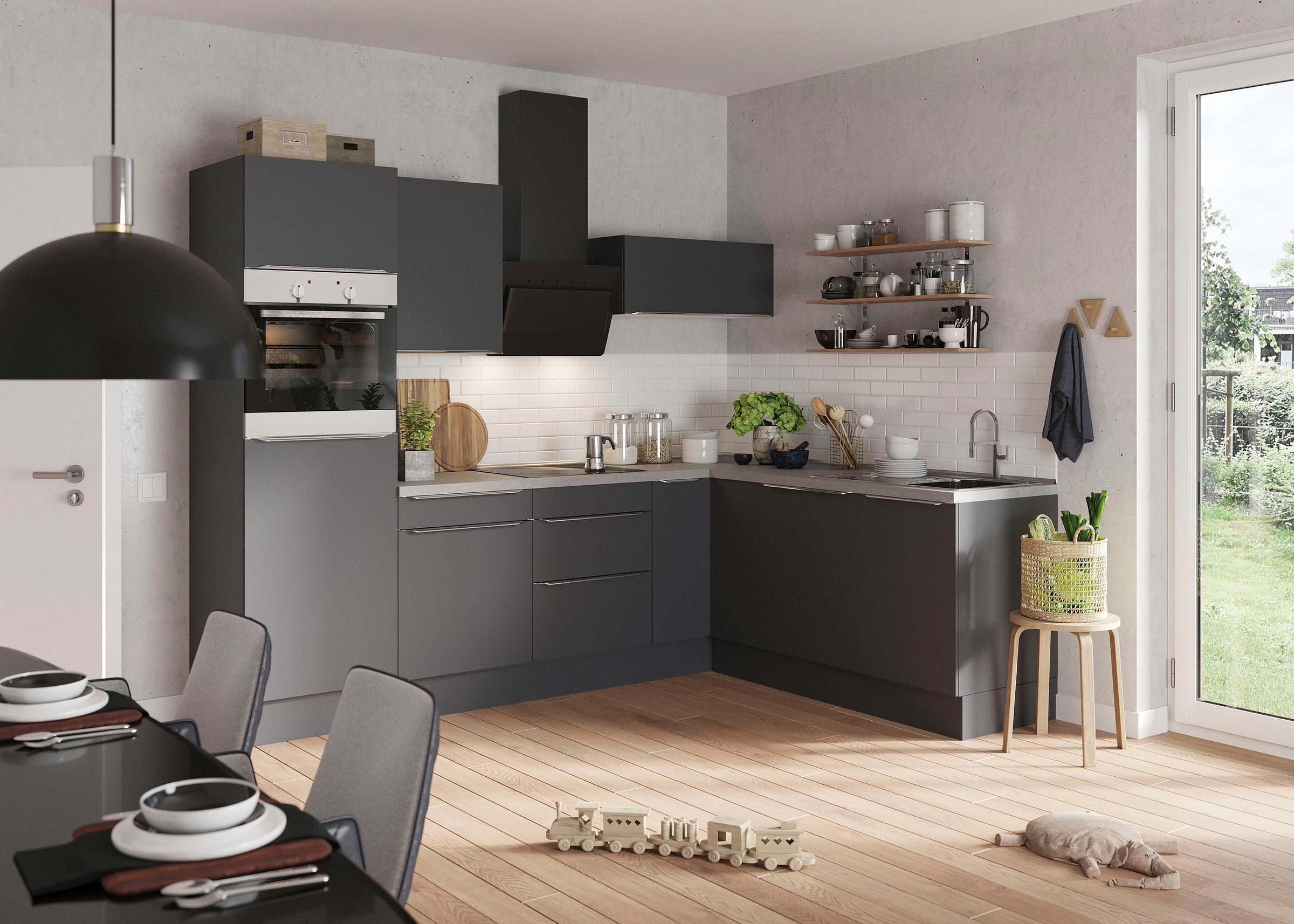 OPTIFIT Winkelküche »Aken«, mit E-Geräten, Stellbreite 200 x 270 cm