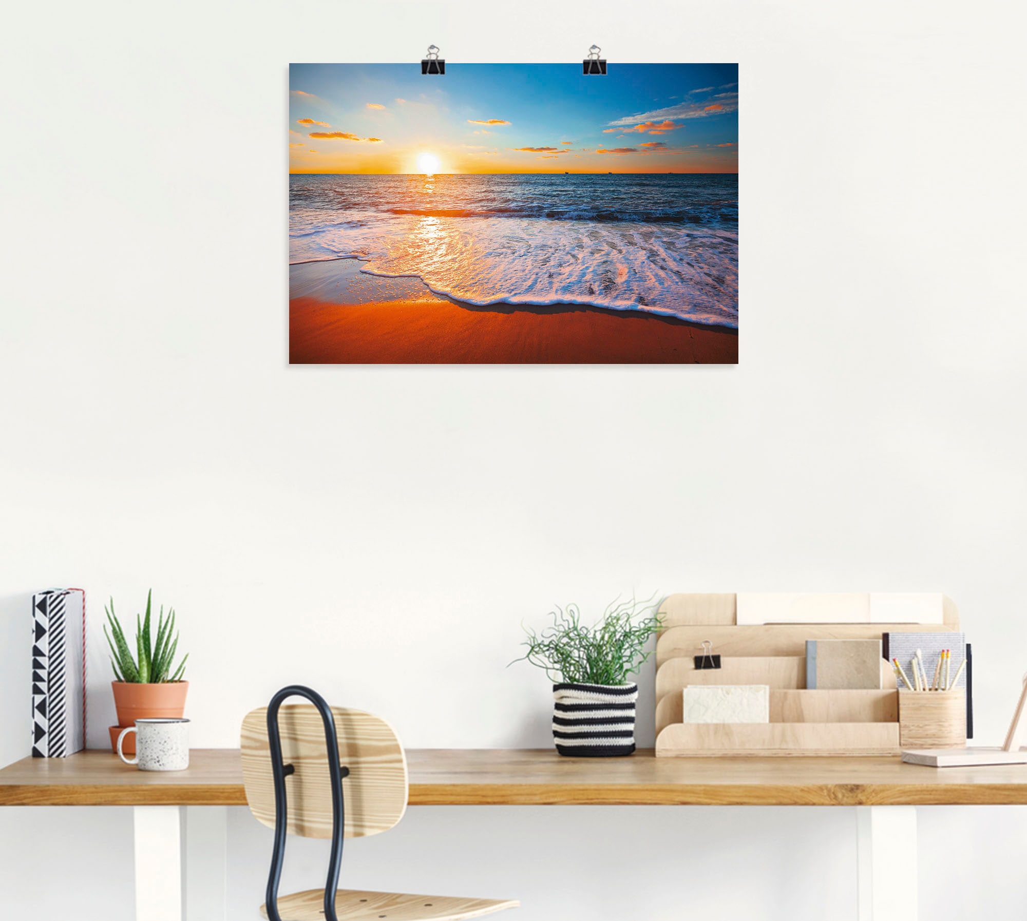Artland Wandbild »Sonnenuntergang und das Meer« Strand 1 Stk. tlg. als Leinwandbild, Poster in verschied. Größen