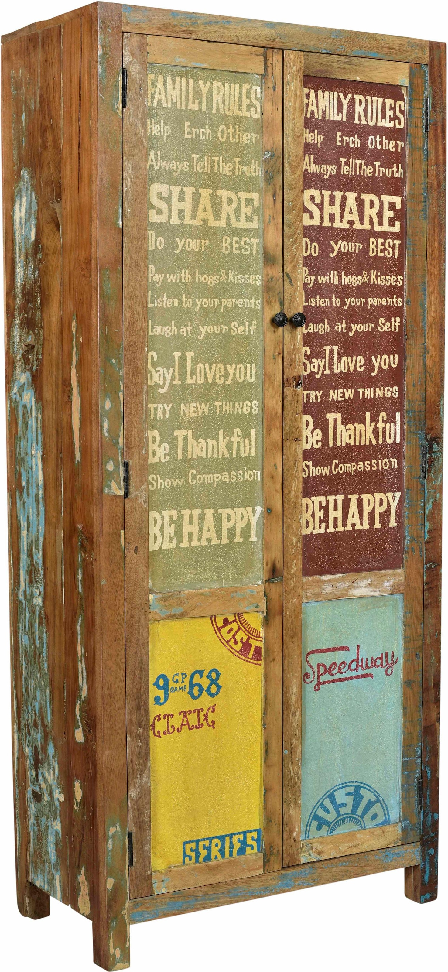 SIT Stauraumschrank »Speedway«, aus recyceltem Altholz, Breite 80 cm, Shabby Chic, Vintage