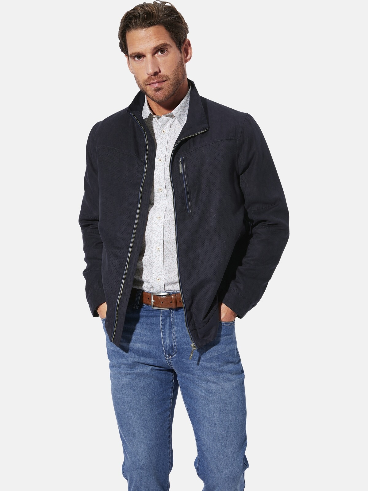 Babista, Herren, Lederimitatjacke »Jacke MELKOR«, dunkelblau, 50, dunkelblau, Jacke MELKOR in Velourslederoptik