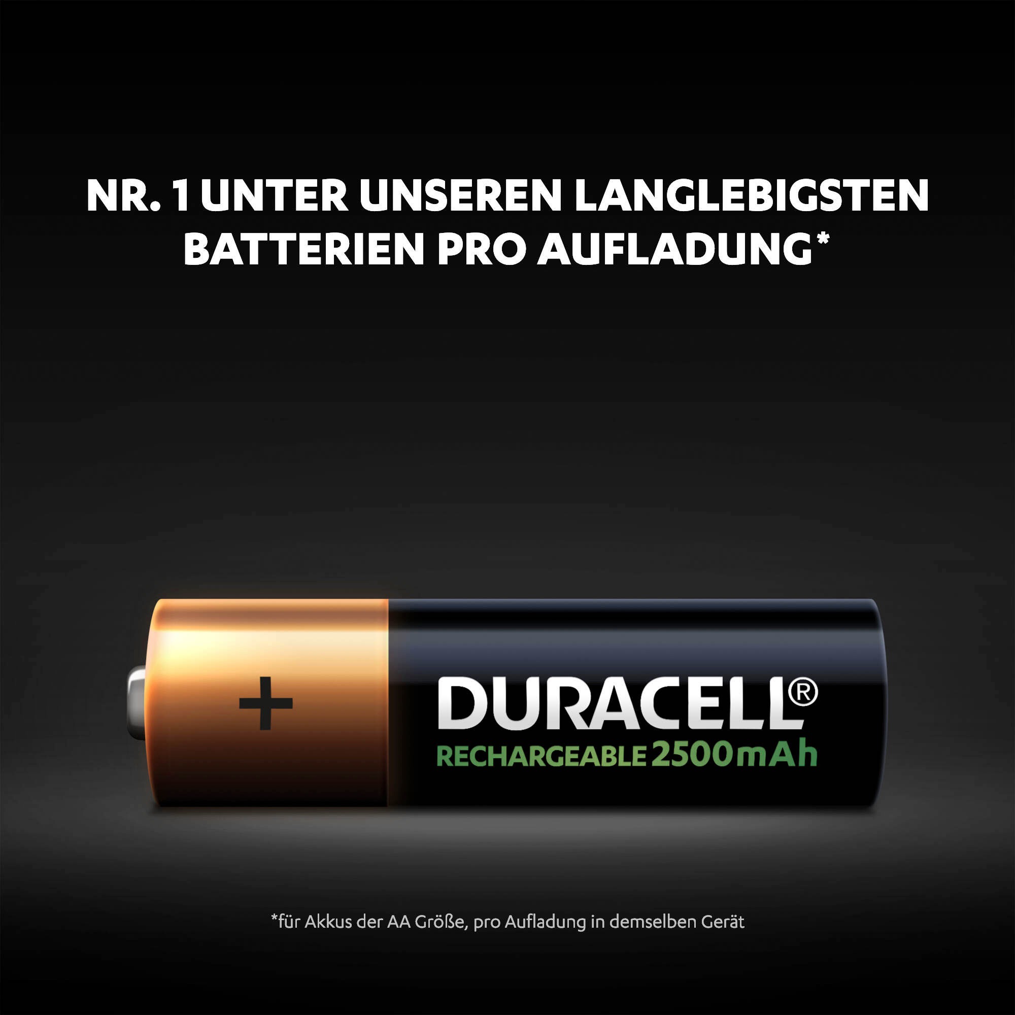 Duracell Batterie »4 Stck, Recharge Ultra AA 2500 mAh«, LR06, 1,2 V, (Packung, 4 St.), wiederaufladbare Akkus, 5 Jahre Garantie
