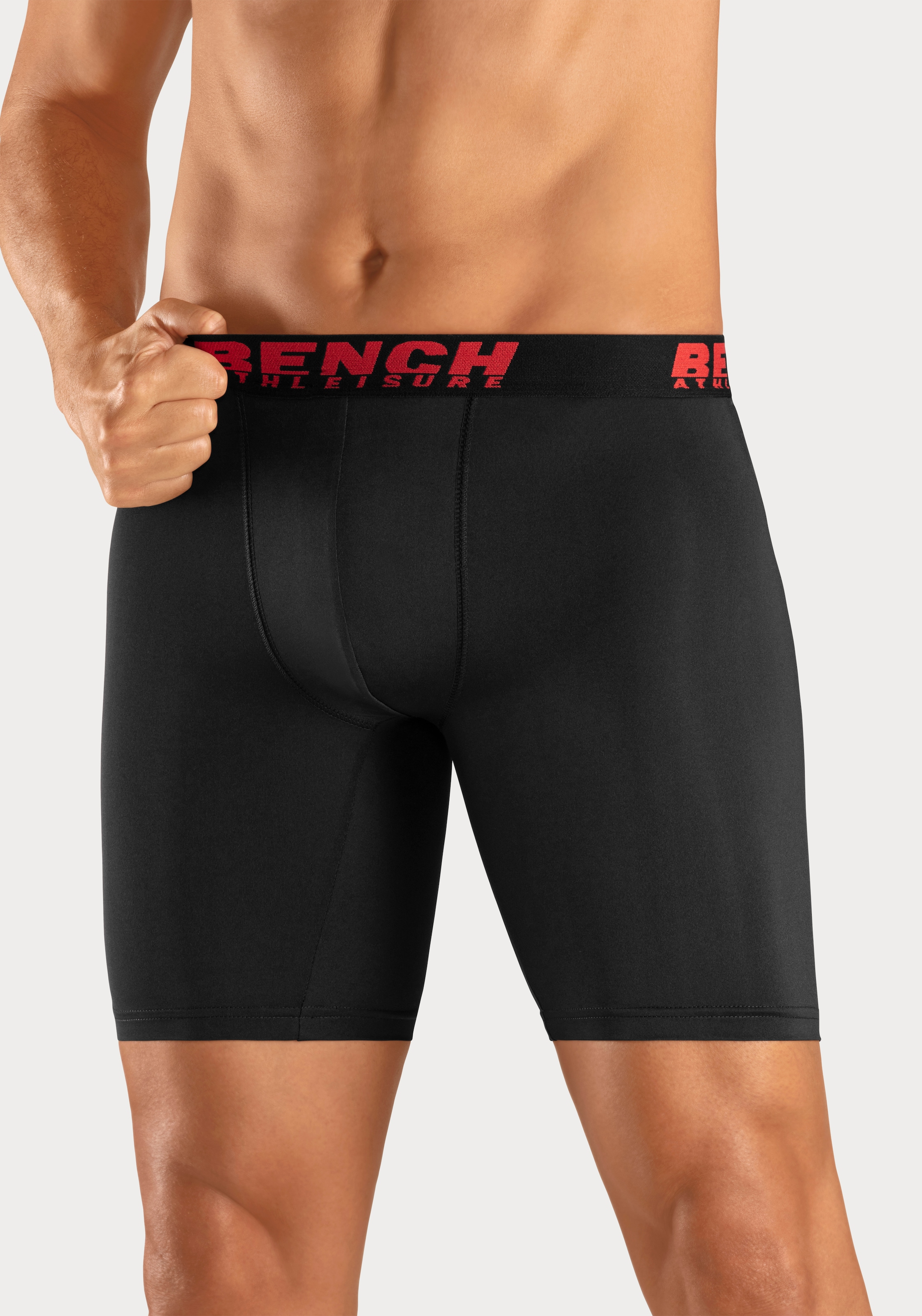 Bench. Funktionsboxer »Boxershorts für Herren«, (Packung, 2 St.), Unterhosen in sportiver Optik aus Microfaser mit längerem Bein