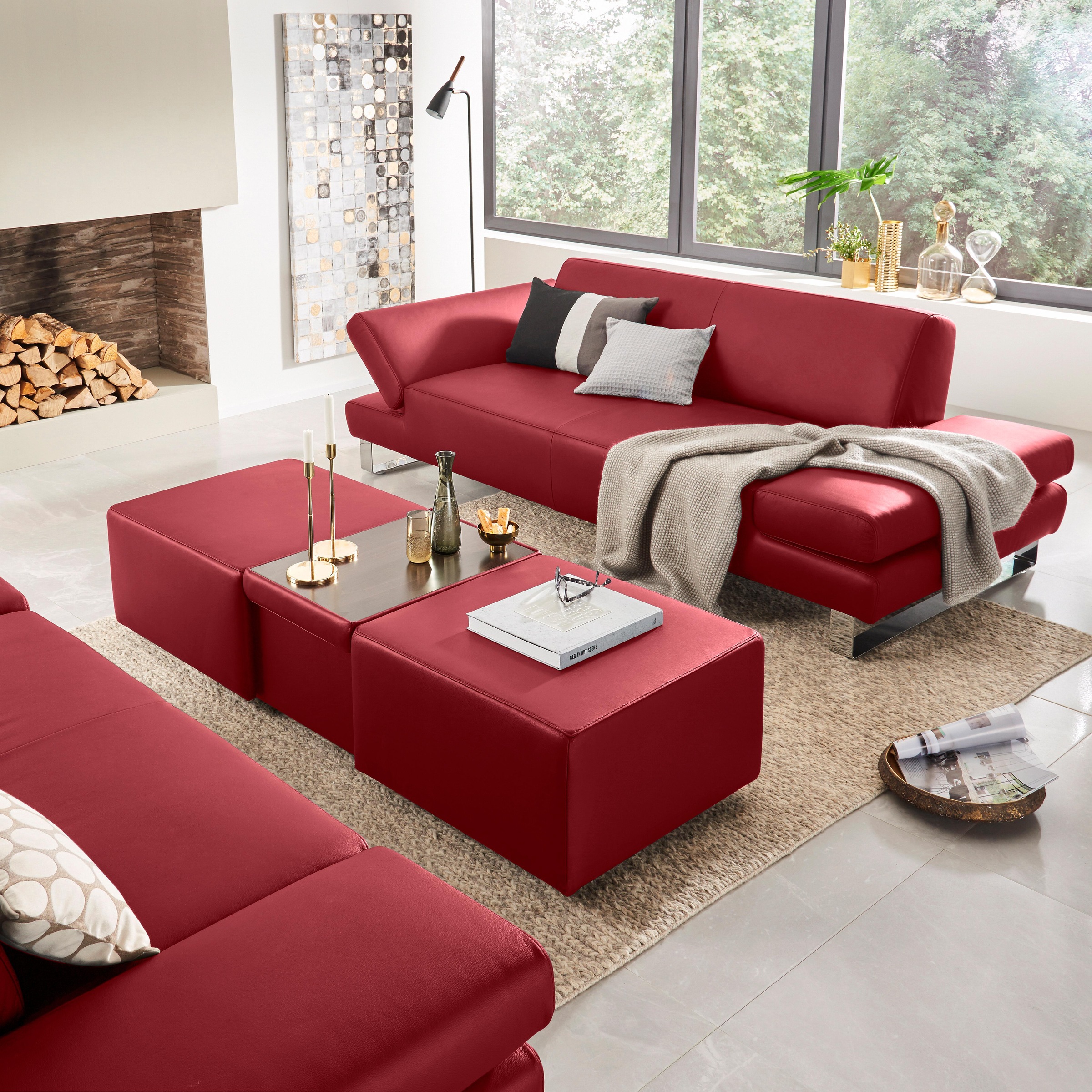 W.SCHILLIG 3-Sitzer »taboo Designsofa mit hohem Sitzkomfort«, mit Übertiefe, inklusive Armlehnenverstellung