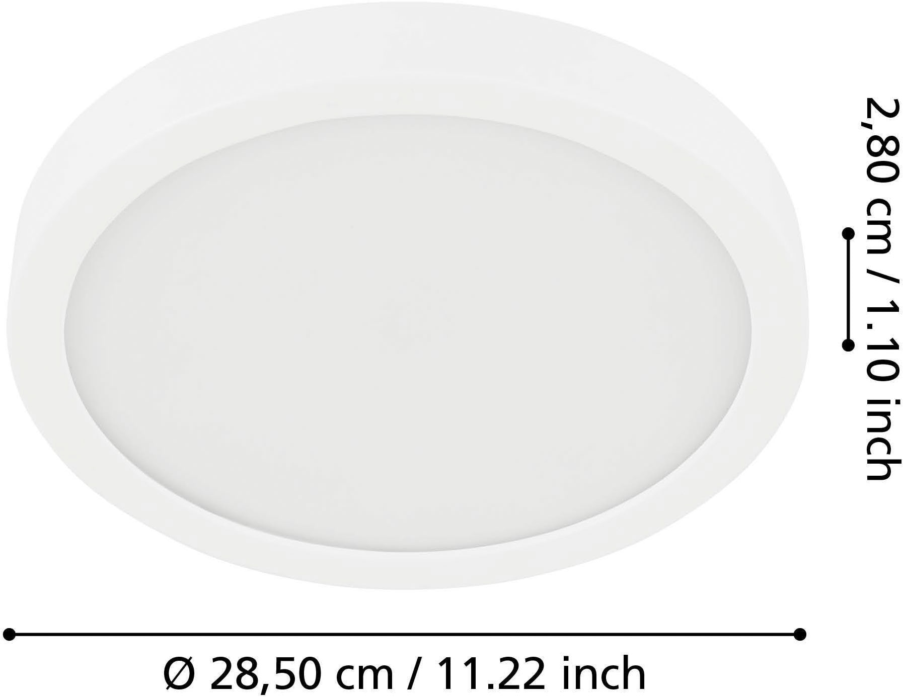 EGLO Aufbauleuchte »Fueva 5 Deckenlampe, Wohnzimmerlampe, Stahl und Kunststoff, Lampe« LED-Modul 1 Stk. Warmweiß Ø 28,5 cm, Aufbauleuchte, Deckenlampe in Weiß, LED Aufbaulampe