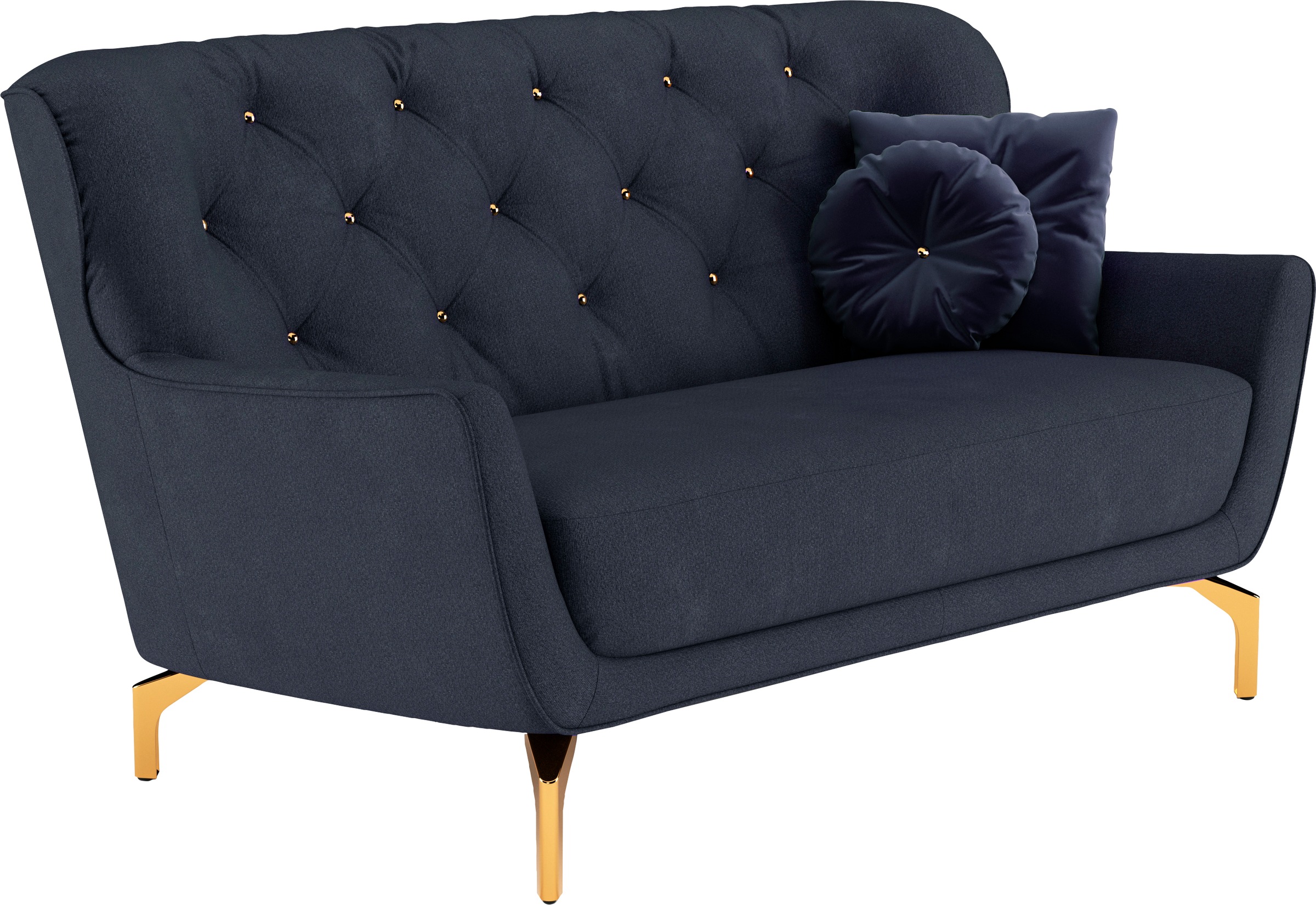 sit&more 2-Sitzer »Orient 3«, inkl. 2 Zierkissen mit Strass-Stein, goldfarbene Metallfüße