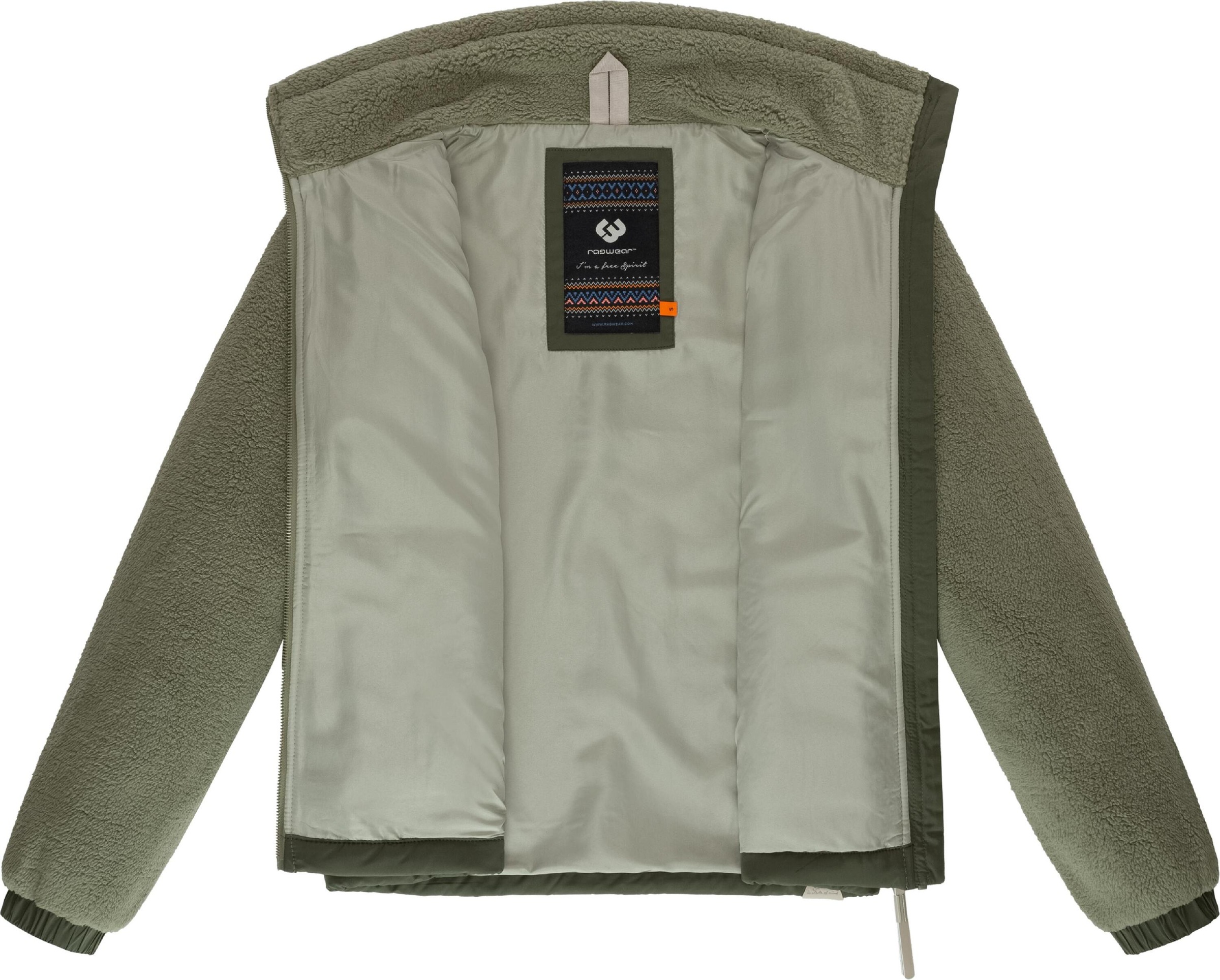 Ragwear Sweatjacke »Plüschjacke Arctika«, Flauschige Übergangsjacke aus Teddyfleece