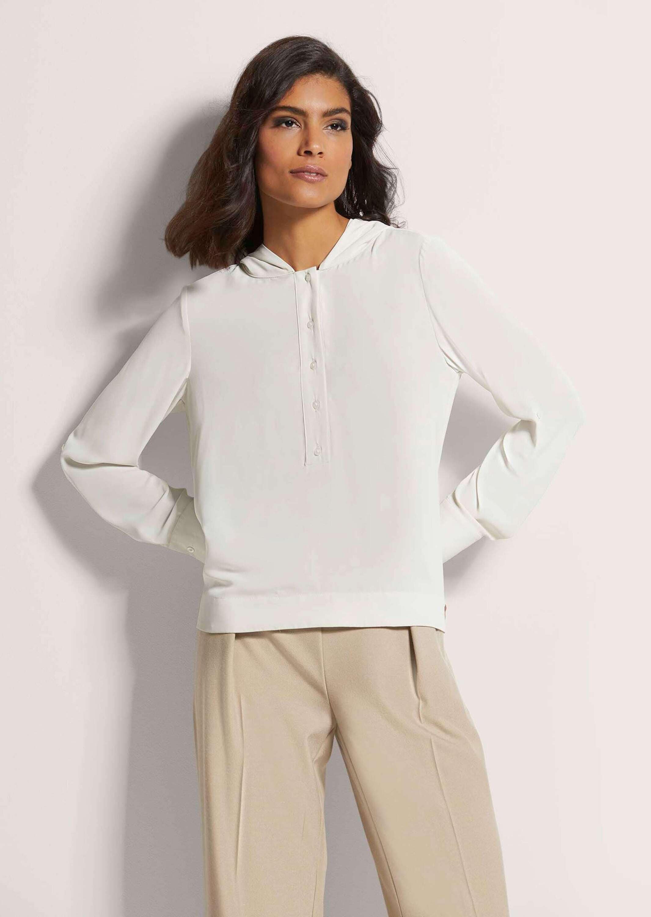 MADELEINE Langarmbluse »Bluse Schlupfbluse mit Kapuze«