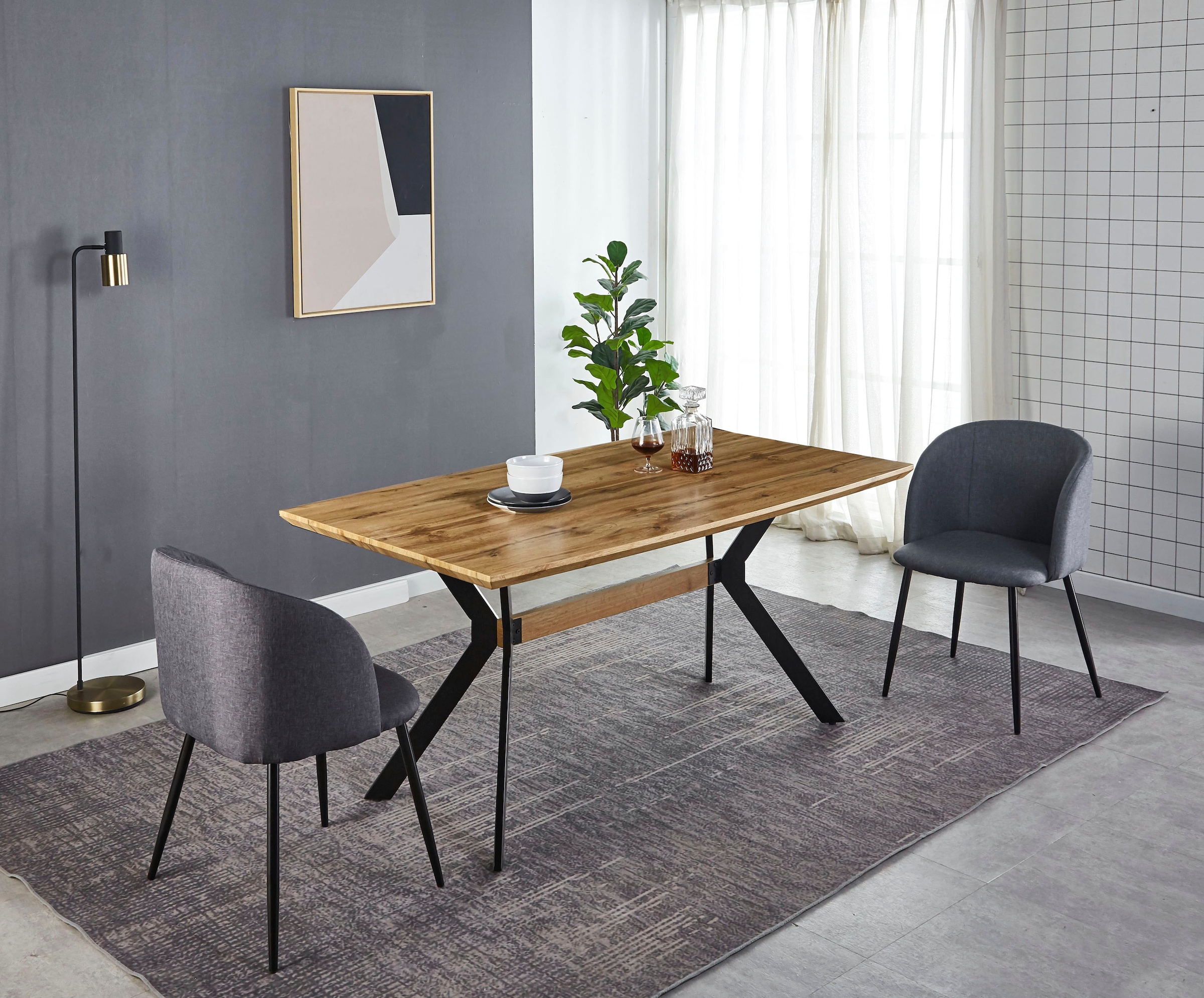 Home affaire Esstisch »Aage«, Eiche-Dekor, Breite 160 cm