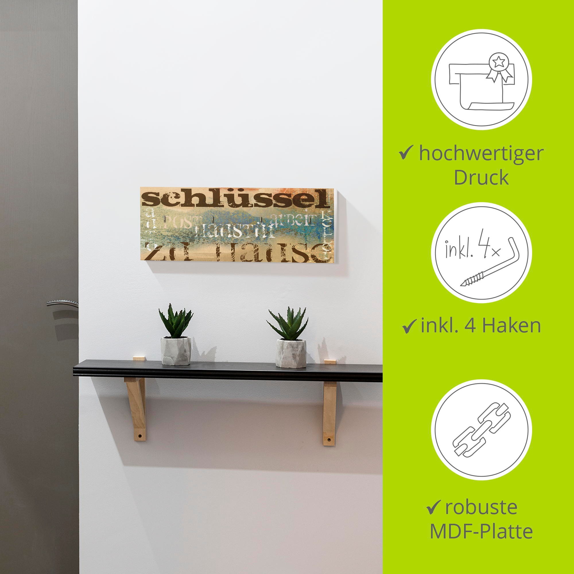 Artland Hakenleiste »Zu Hause«, MDF