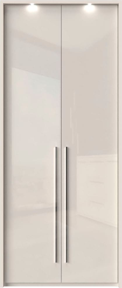 Places of Style Kleiderschrank »Piano, inklusive Rahmen und Beleuchtung, soft-close-Funktion«, (viele Breiten zur Auswahl, 226cm hoch), beige oder weiß, UV lackiert, Hochglanzfronten, FSC-zertifiziert