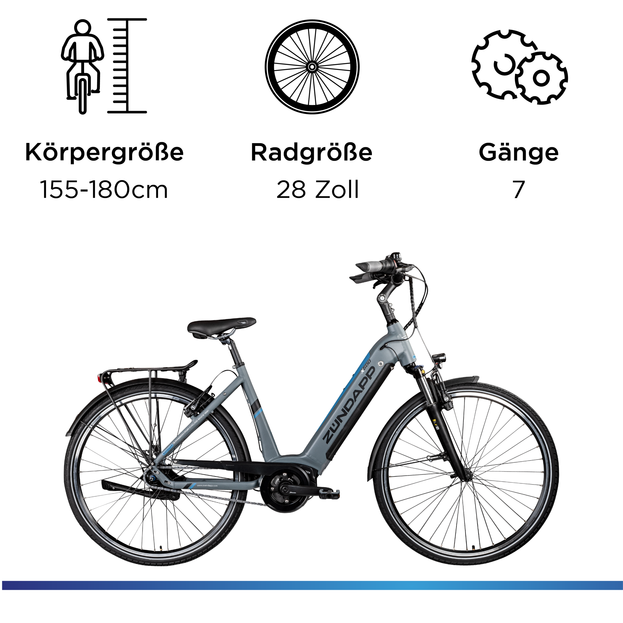Zündapp »X600 - Bosch Mittelmotor« 7 Gang Shimano Nexus Schaltwerk Nabenschaltung Mittelmotor 250 W Pedelec, Elektrofahrrad für Damen u. Herren
