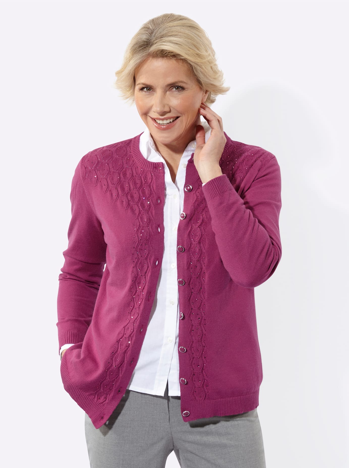 Classic Ajourstrickjacke