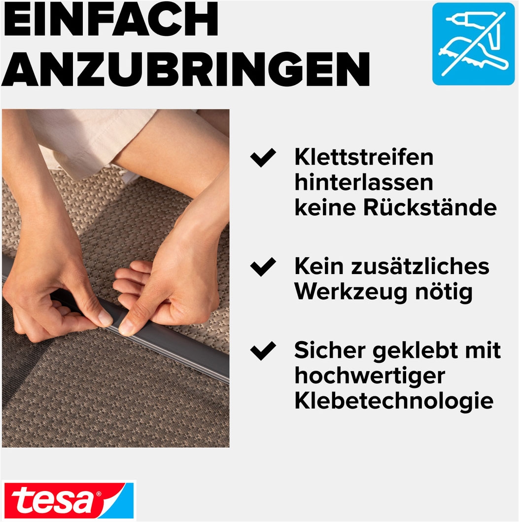tesa Insektenschutz-Tür »Lamellen Vorhang - Fliegenvorhang für Balkon und Terassentüren« Packung, Fliegennetz, Klettband, 1 Stk. tlg. INSECT STOP Vorhang inkl. Klettverschluss - 120 x 250 cm